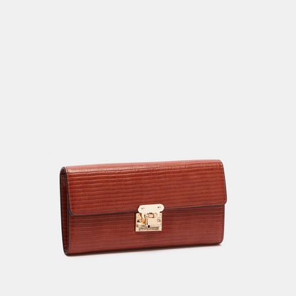 Celeste Textured Wallet with Clasp Closure