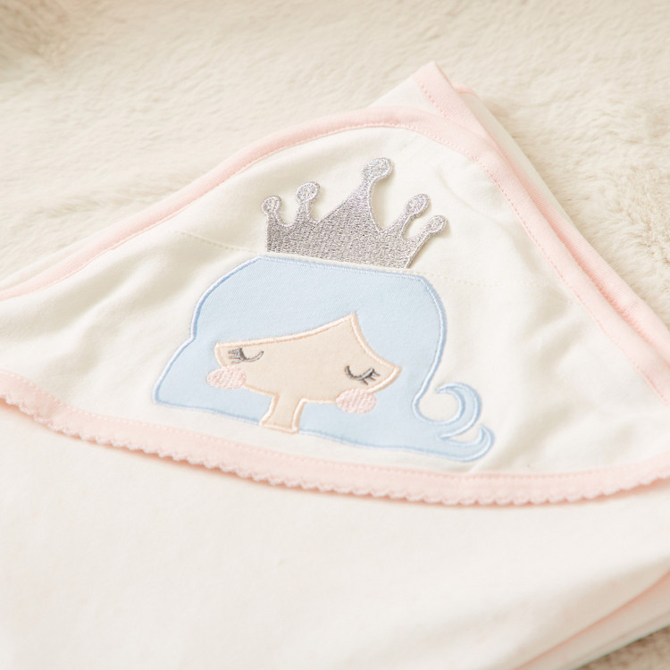 Juniors Princess Embroidered Receiving Blanket - 80x80 cms
