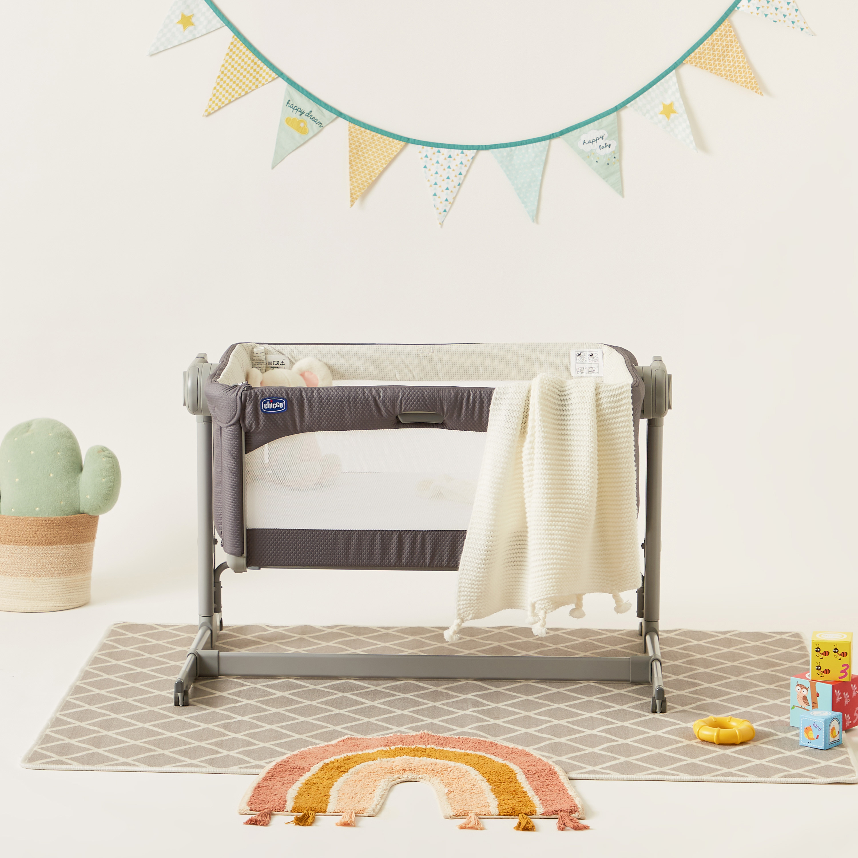 Chicco Next 2 me Magic Co-Sleeping Crib - Moon Grey-baby-nursery-furniture-cribsandbeds-bassinets-image-1