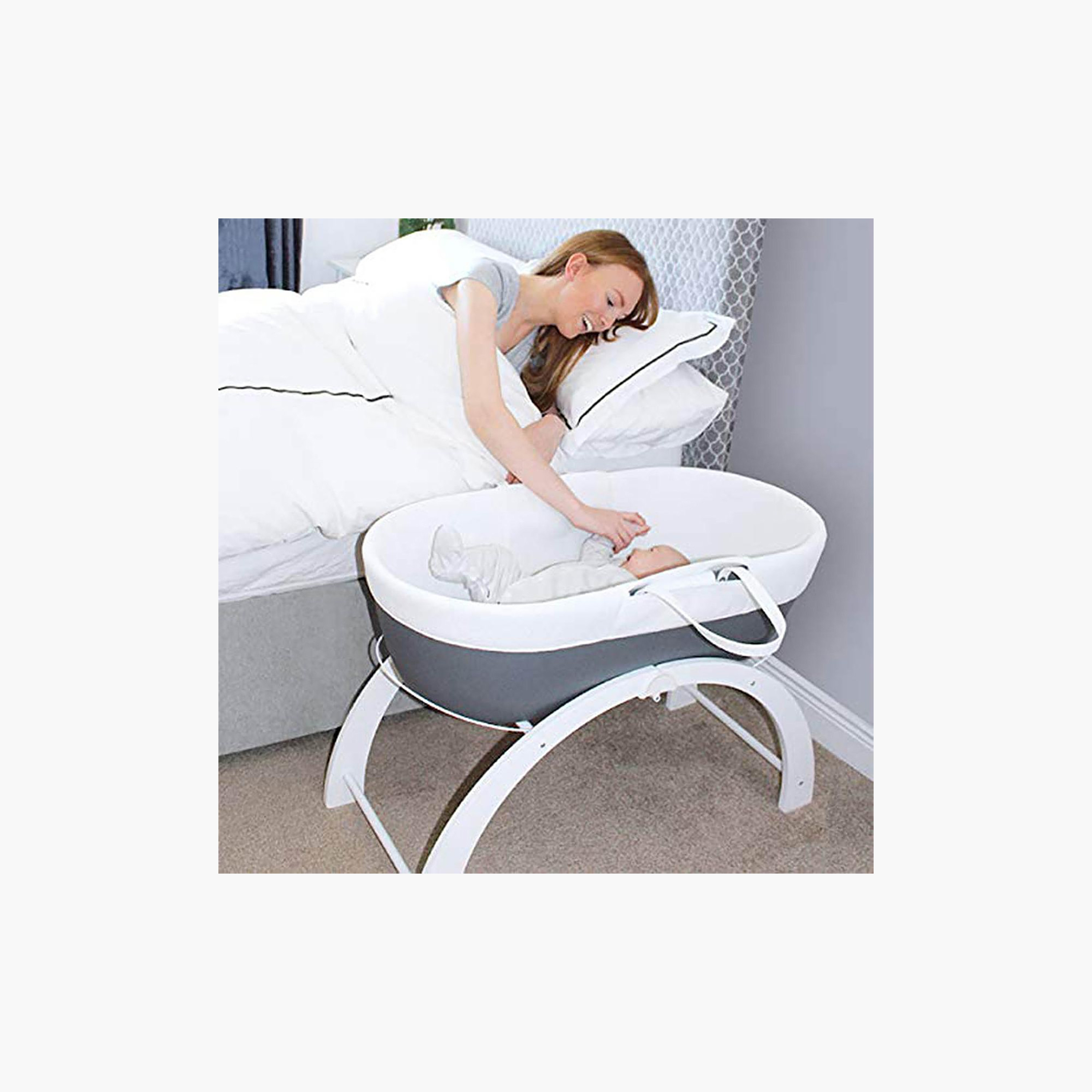 مهد أطفال دريمي بحامل منحني 2 في 1 من شناجل-baby-nursery-furniture-cribsandbeds-bassinets-image-4