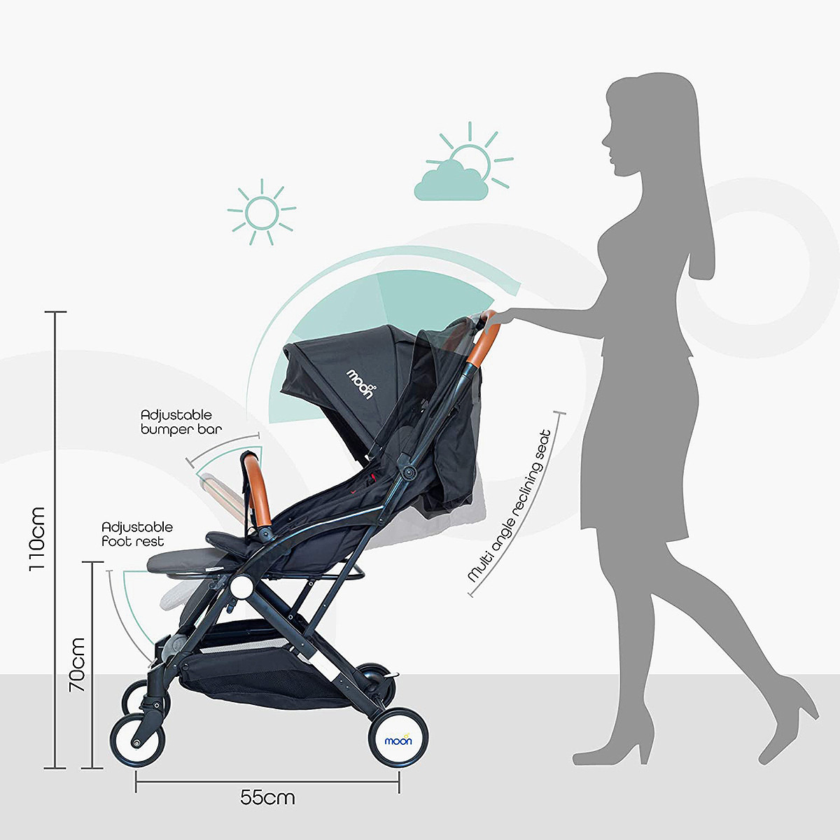 Moon Ritzi Cabin Approved Stroller with Adjustable Handlebar and Basket-baby-gear-strollersandprams-strollers-image-2