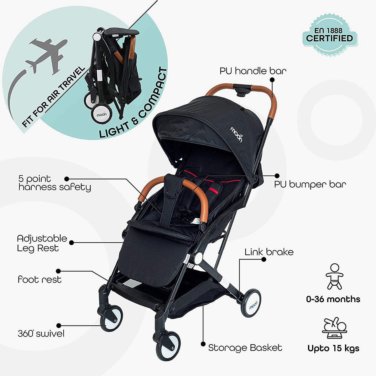 Moon Ritzi Cabin Approved Stroller with Adjustable Handlebar and Basket-baby-gear-strollersandprams-strollers-image-4