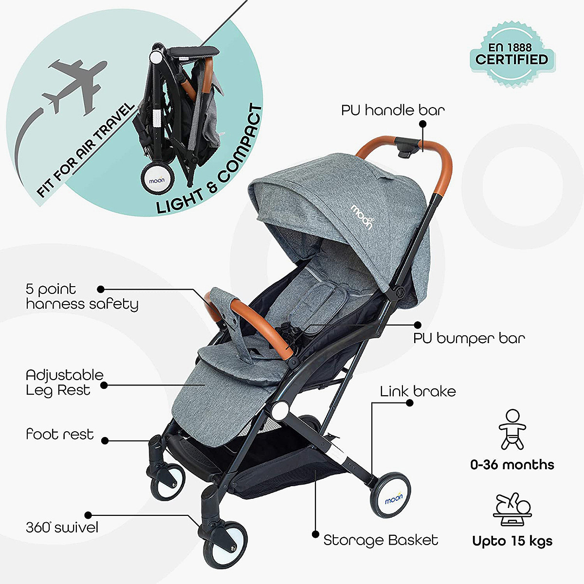 Moon Ritzi Cabin Stroller with 3-Fold System and Storage Basket-baby-gear-strollersandprams-strollers-image-4