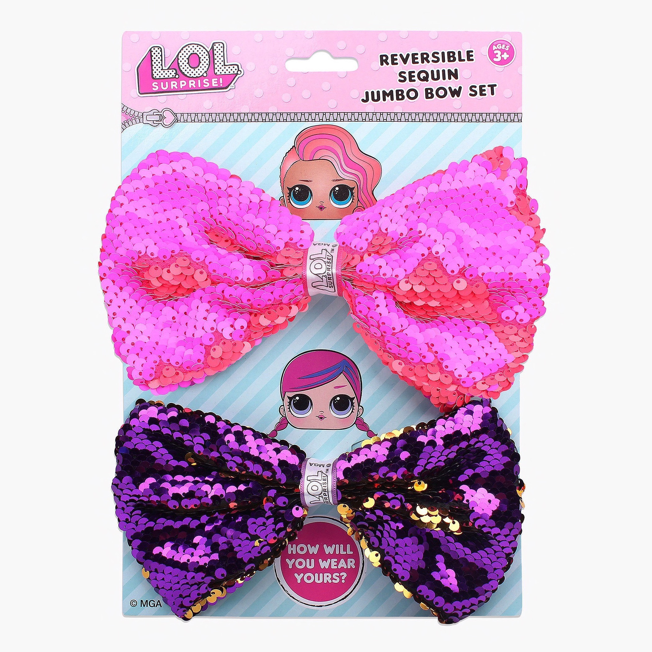 Buy L.O.L. Surprise 2 Piece Assorted Jumbo Sequin Embellished Bow Set Online Babyshop UAE