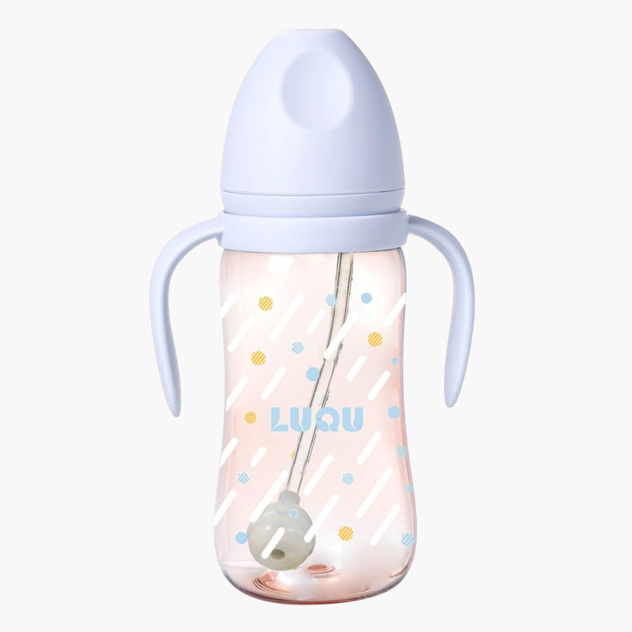 Luqu Wide Neck Feeding Bottle with Handles - 300 ml-baby-feeding-feedingbottles-bottlesandteats-image-1
