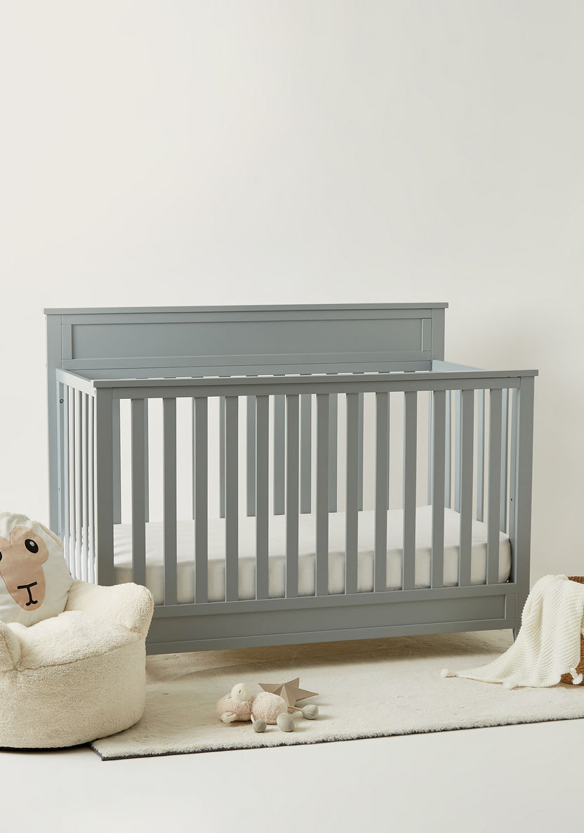 Juniors Fairway Grey 2-in-1 Wooden Crib with Three Adjustable Heights (Up to 3 years)-Baby Cribs-image-0