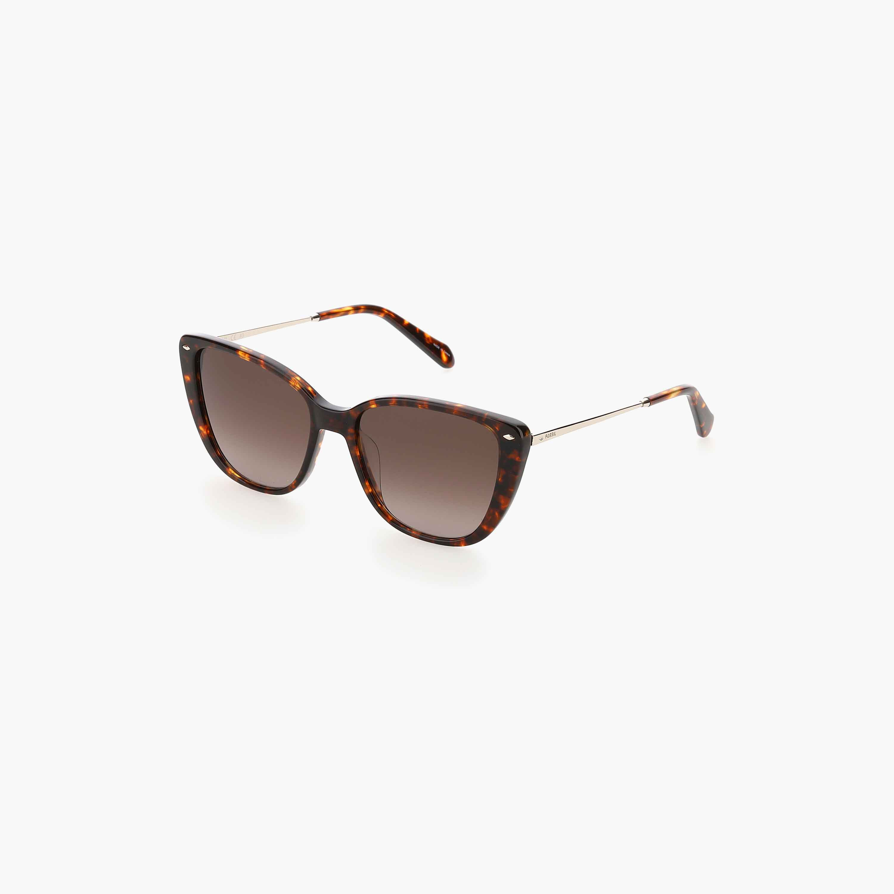 Fossil Women's UV Protected Brown Shaded Lens 54 mm Cat Eye Sunglasses | 203206-women-sunglasses-image-1