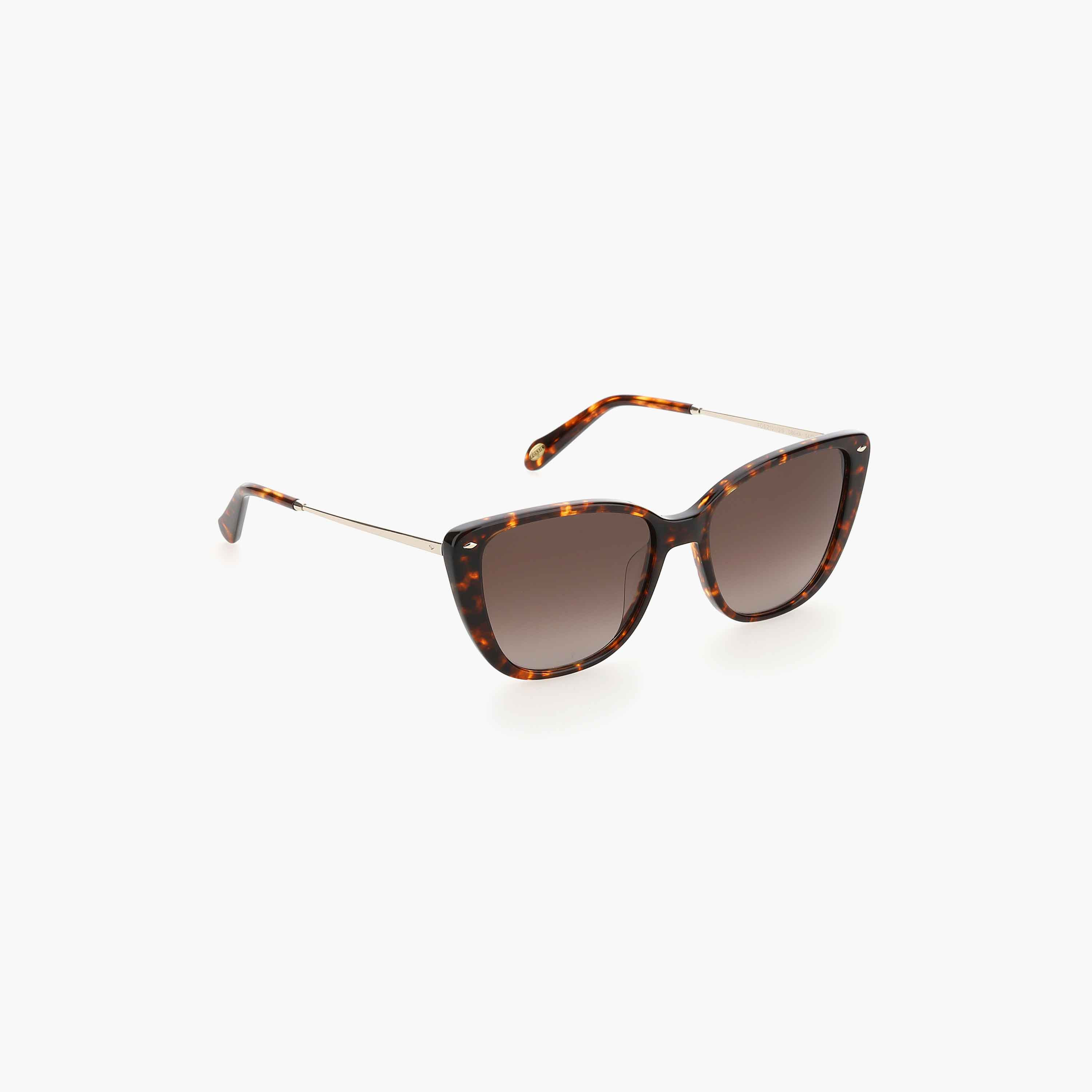 Fossil Women's UV Protected Brown Shaded Lens 54 mm Cat Eye Sunglasses | 203206-women-sunglasses-image-2
