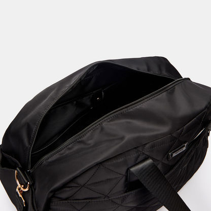 Wave Textured Duffel Bag with Detachable Strap and Zip Closure-Duffle Bags-image-4