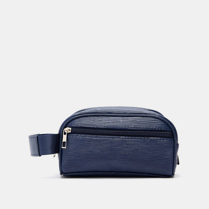 Duchini Textured Pouch with Zip Closure and Wrist Strap
