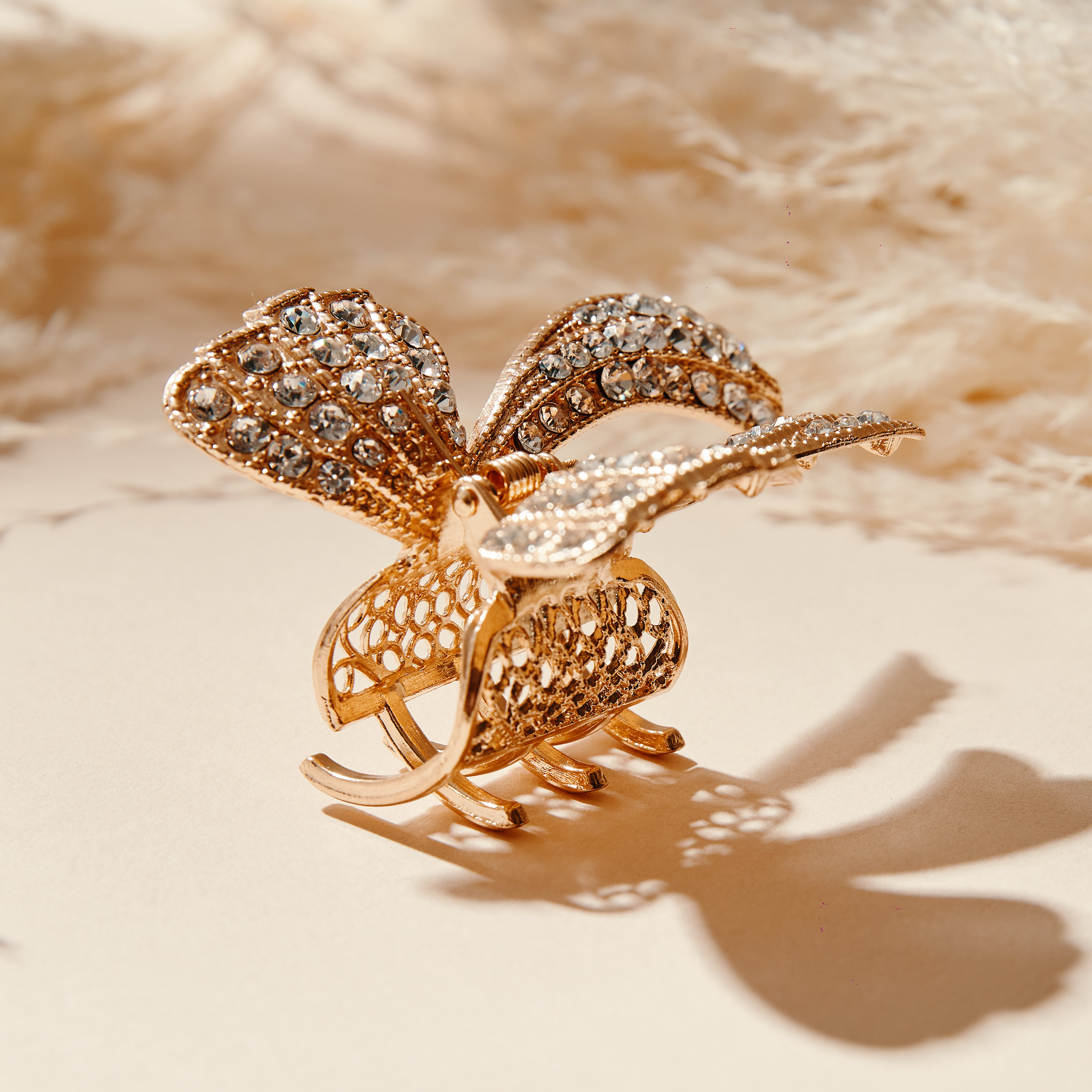 Butterfly Shaped Hair Clamp with Studded Detail-women-hairaccessories-clamps-image-3