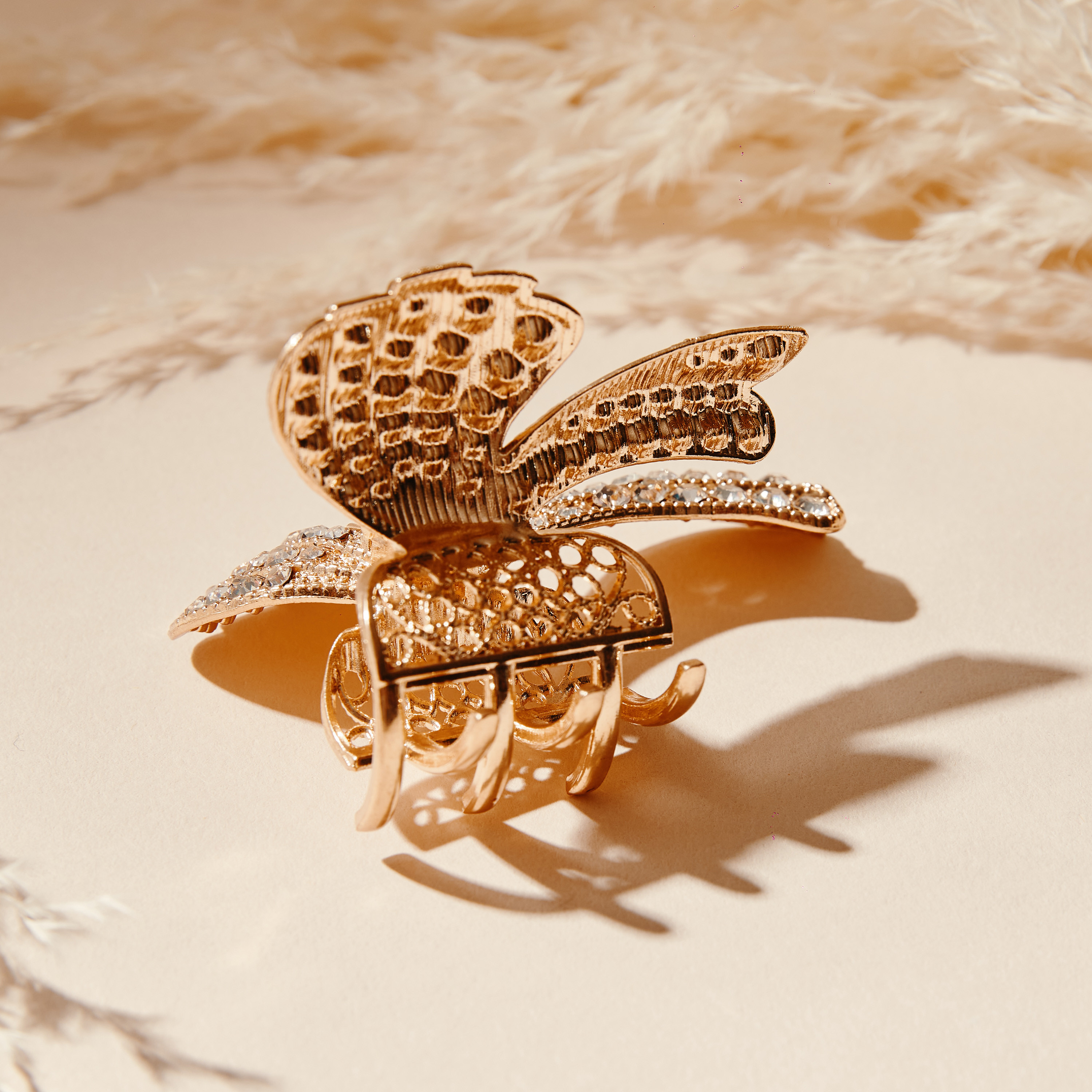 Butterfly Shaped Hair Clamp with Studded Detail-women-hairaccessories-clamps-image-4