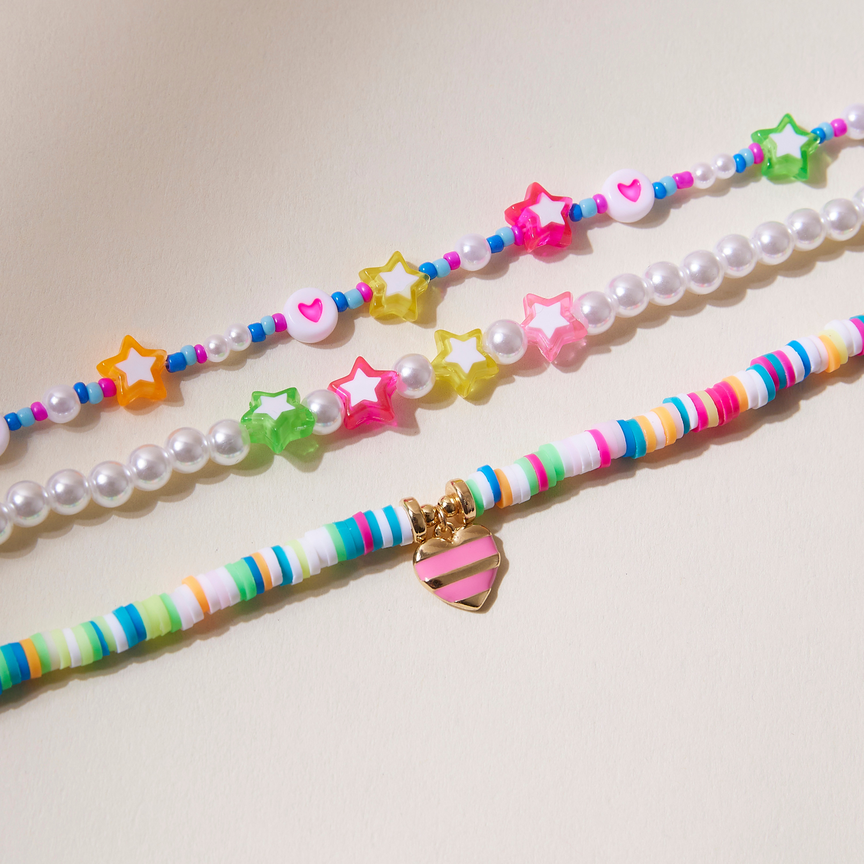 Mistotes Bead Embellished Bracelet with Lobster Clasp Closure - Set of 3-women-watchesandjewellery-jewellery-banglesandbracelets-image-3