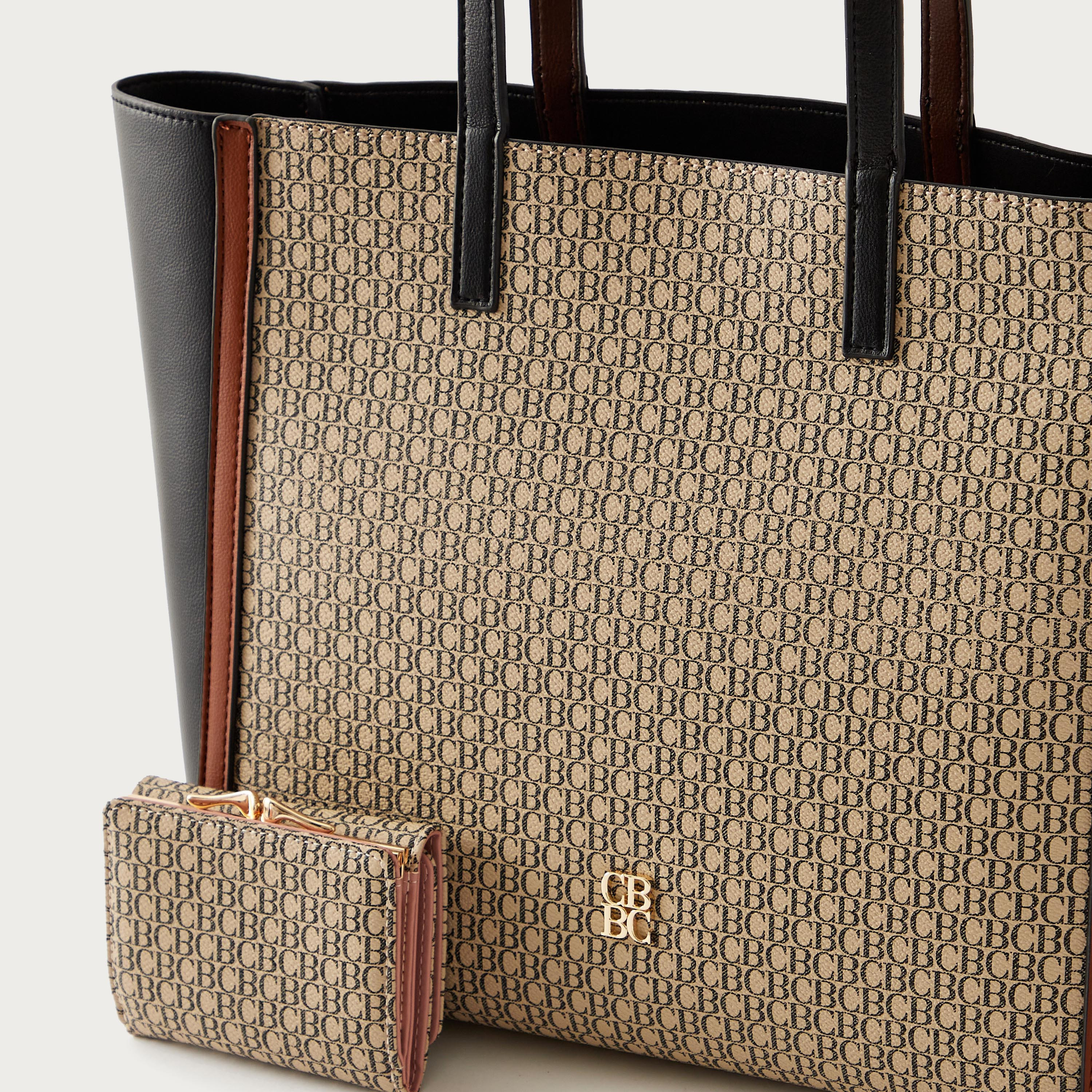 Buy Women's Chrisbella All-Over Monogram Print Tote Bag with Handles Online  | Centrepoint Oman