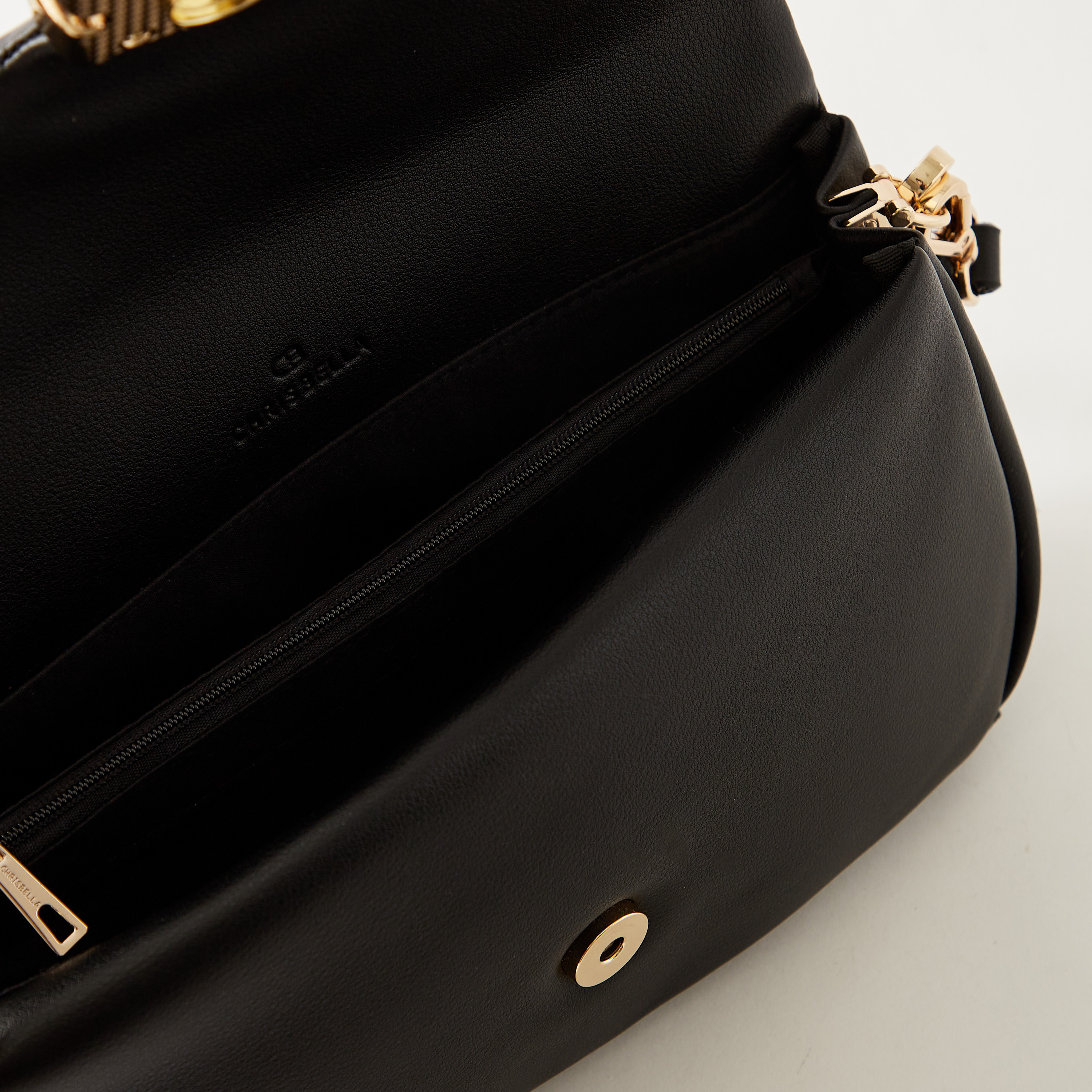 Chrisbella Baguette Bag with Detachable Strap and Snap Button Closure-women-bagsandwallets-handbags-image-4