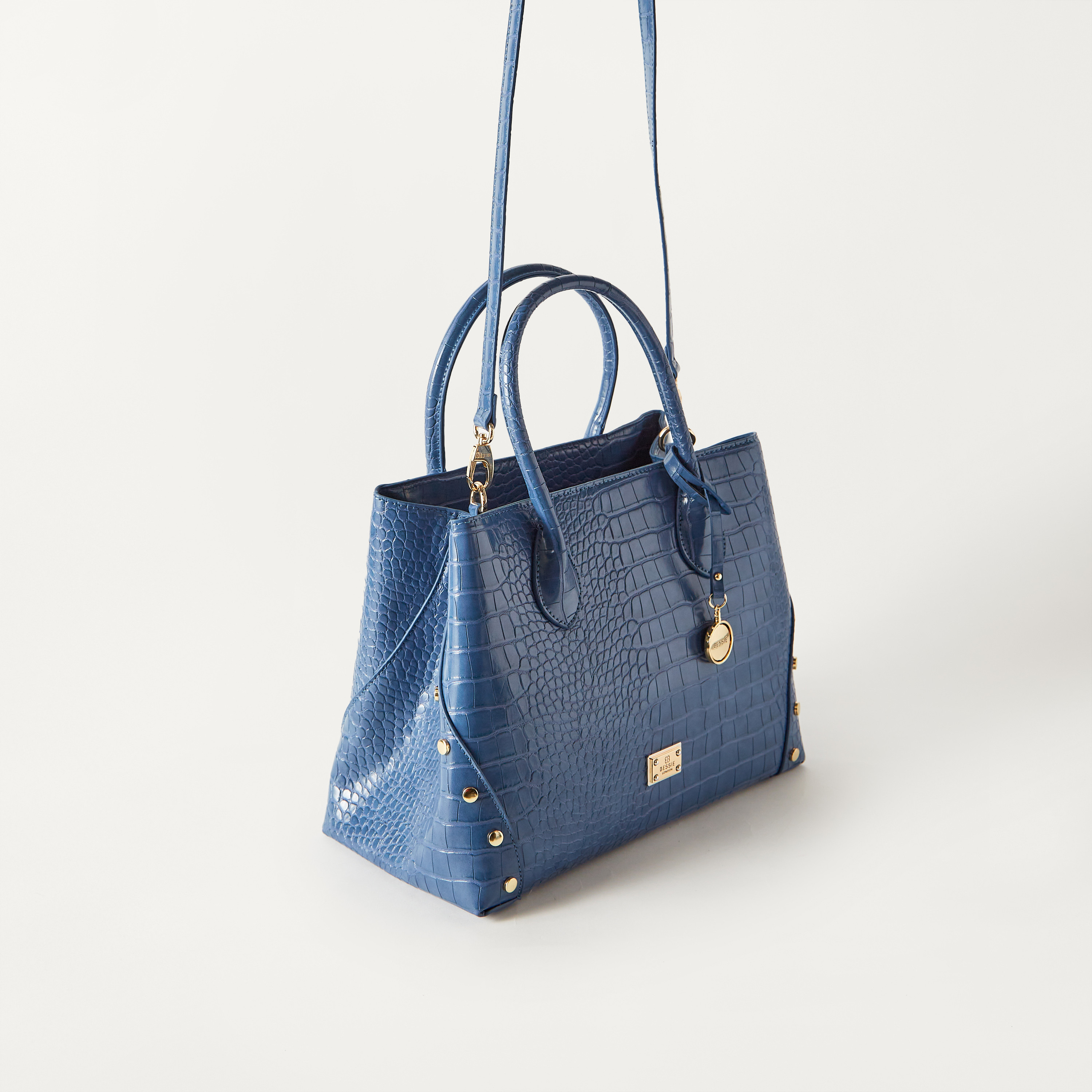 شنطة توتي بملمس جلد تمساح ومقابض مزدوجة من بيسي لندن-women-bagsandwallets-handbags-image-2