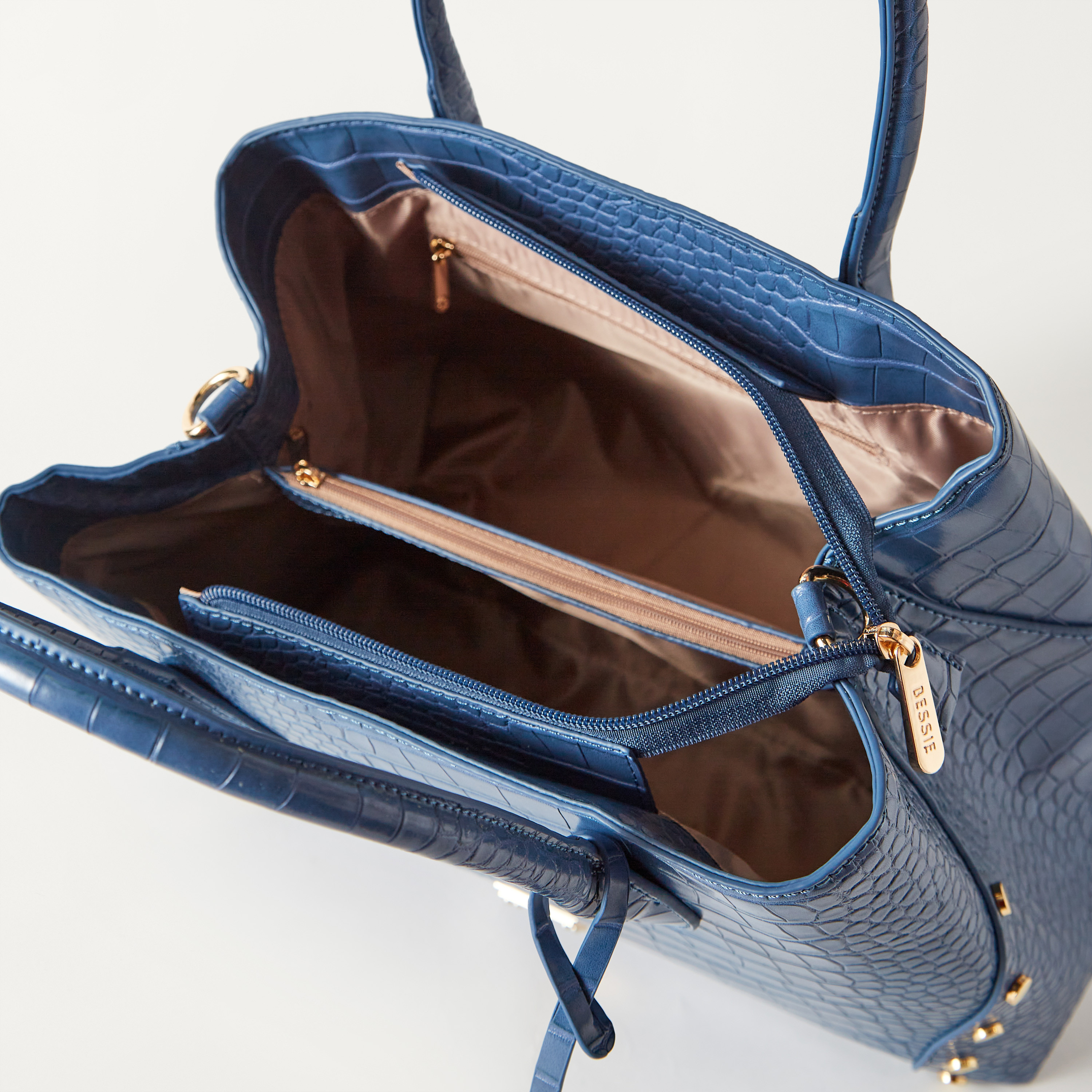شنطة توتي بملمس جلد تمساح ومقابض مزدوجة من بيسي لندن-women-bagsandwallets-handbags-image-4