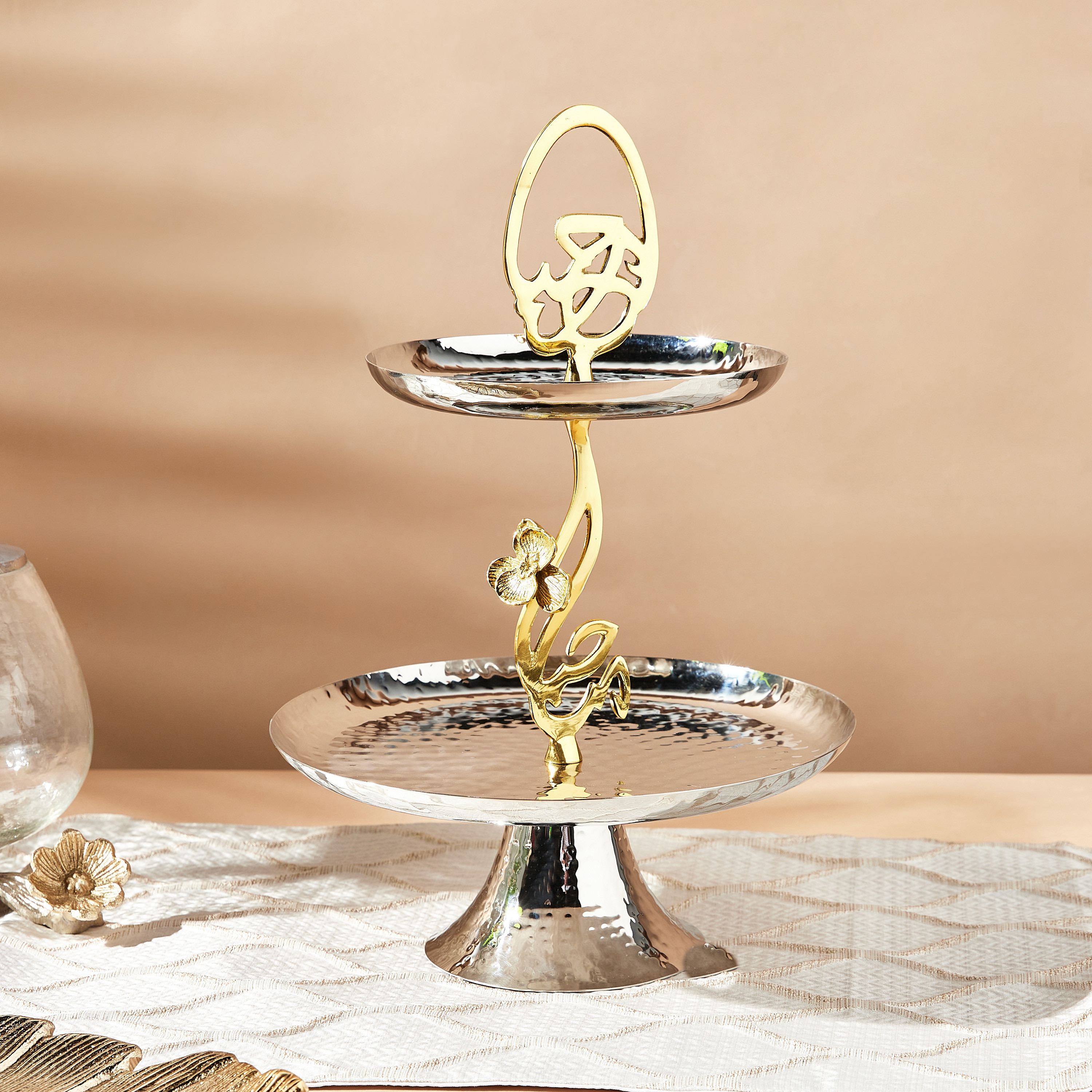 حامل كعك طابقين من مرحبا- 30x30x40 سم-household-dining-serveware-cakestands-image-1