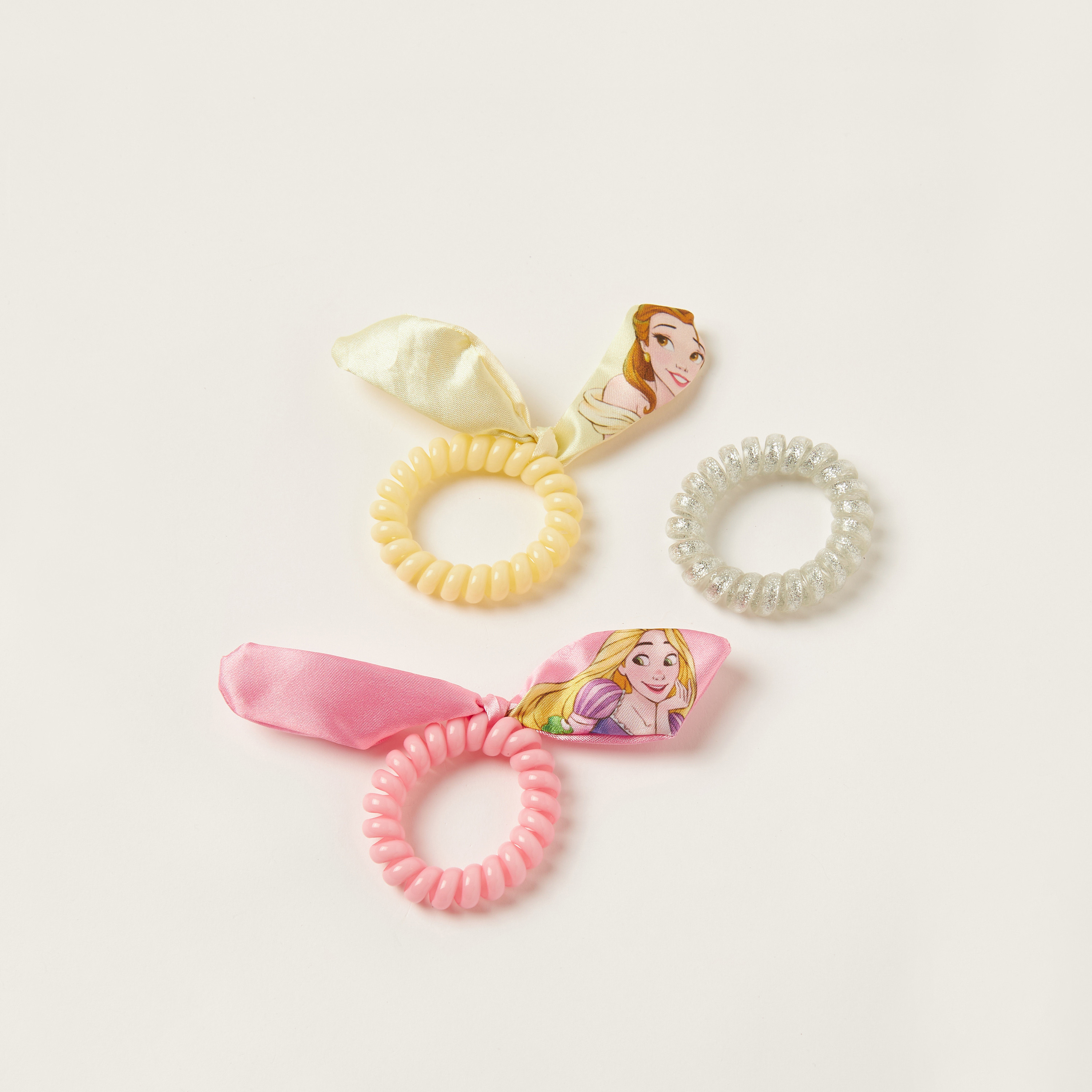 ربطات شعر لولبية متنوعة بطابع برنسيس - طقم من 3 قطع-baby-girls-accessories-hairaccessories-image-1