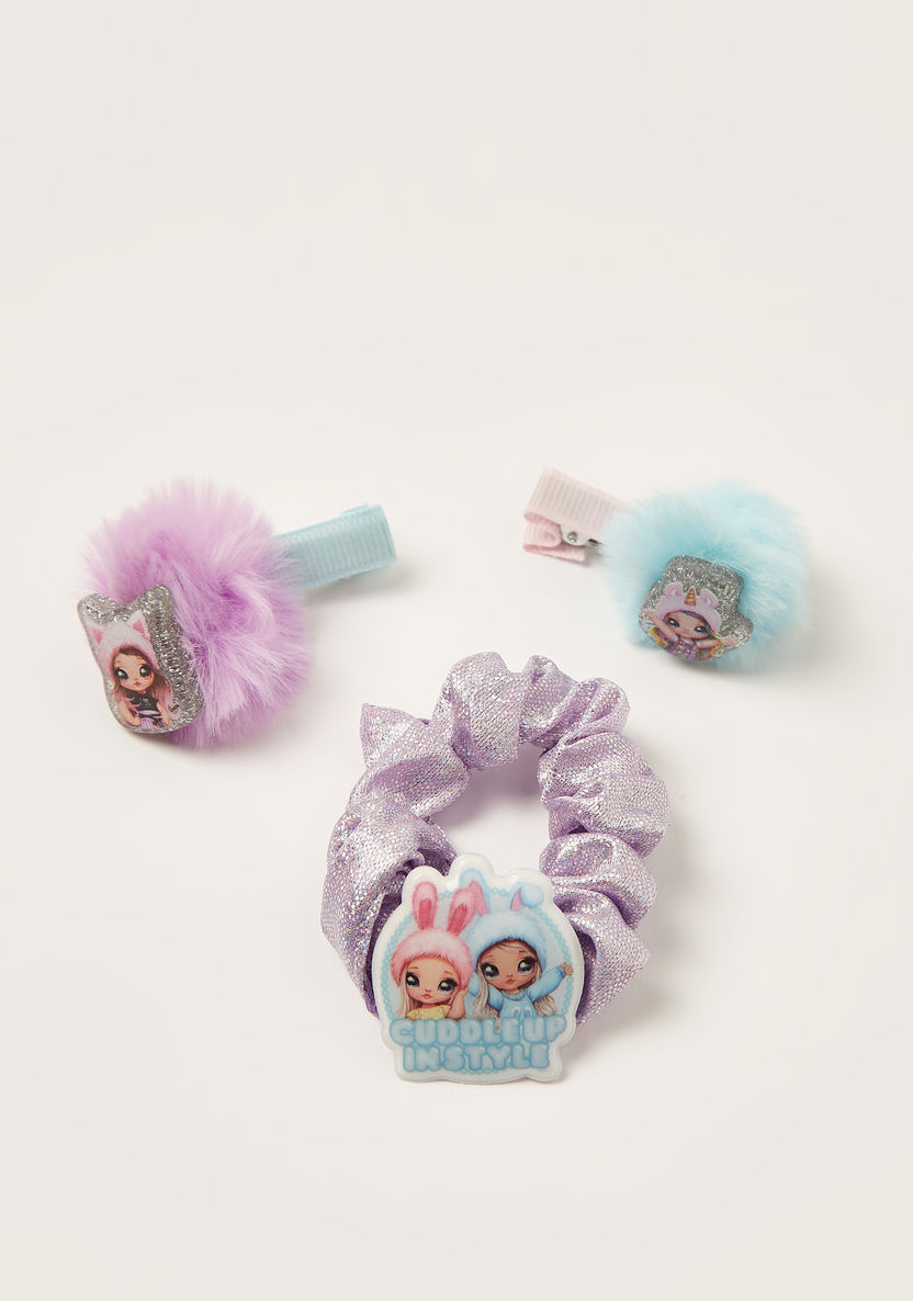 Na! Na! Na! Surprise 3-Piece Fur Detail Hair Clip and Scrunchie Set-Hair Accessories-image-0