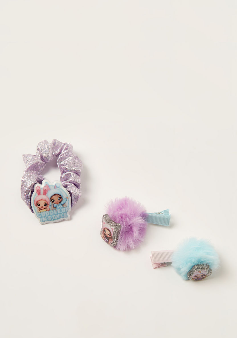 Na! Na! Na! Surprise 3-Piece Fur Detail Hair Clip and Scrunchie Set-Hair Accessories-image-2
