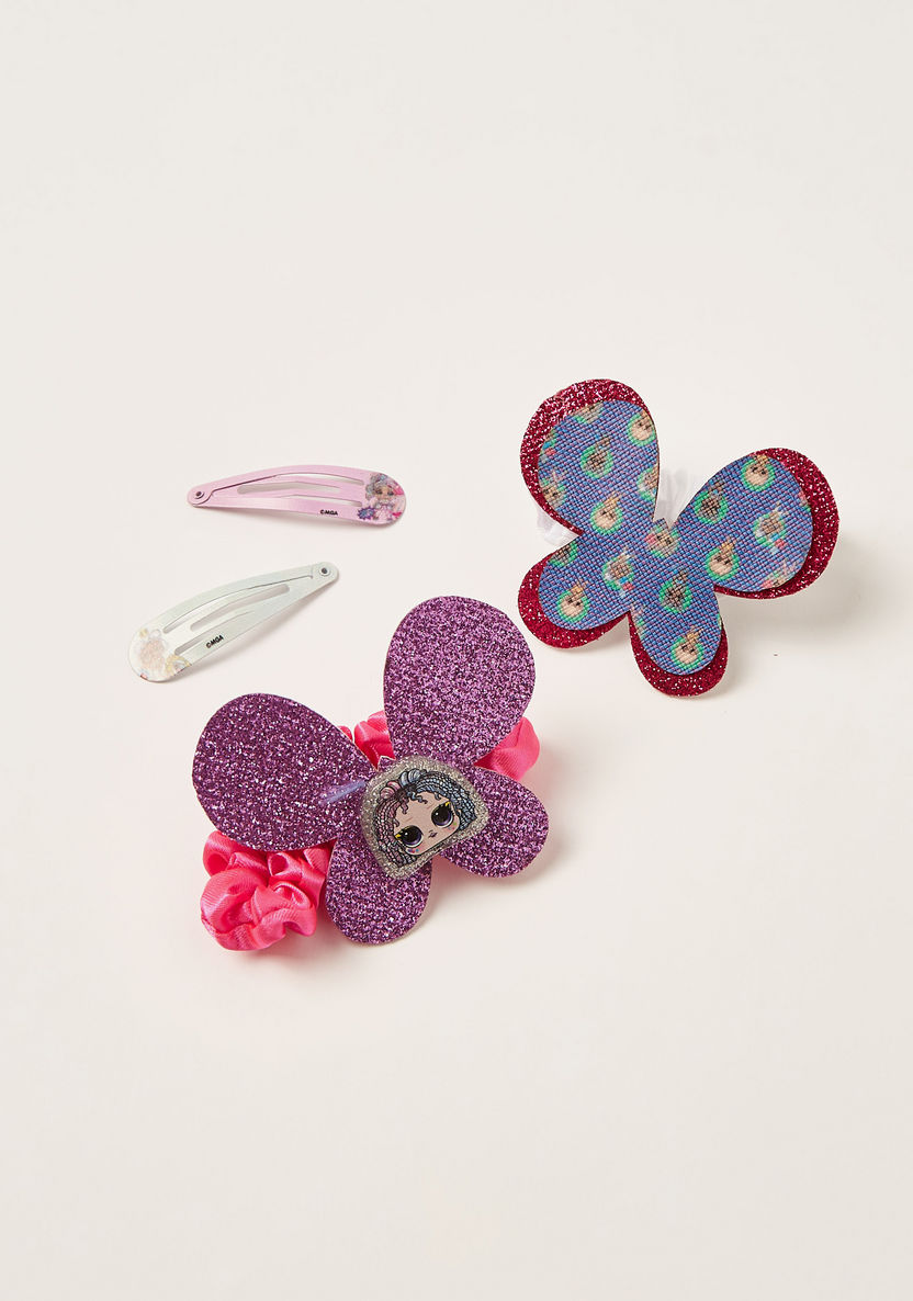 L.O.L. Surprise! Printed 4-Piece Hair Clip and Scrunchie Set-Hair Accessories-image-0