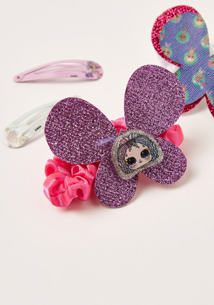 L.O.L. Surprise! Printed 4-Piece Hair Clip and Scrunchie Set-Hair Accessories-image-1