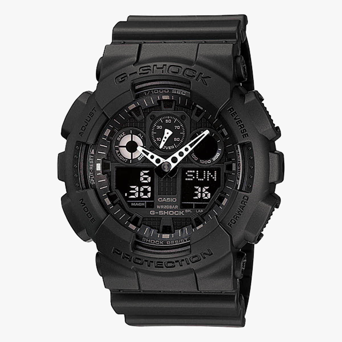 G -Shock Men's Black Analog/Digital Resin Strap Watch -GA-100-1A1DR-men-watchesandjewellery-watches-image-1
