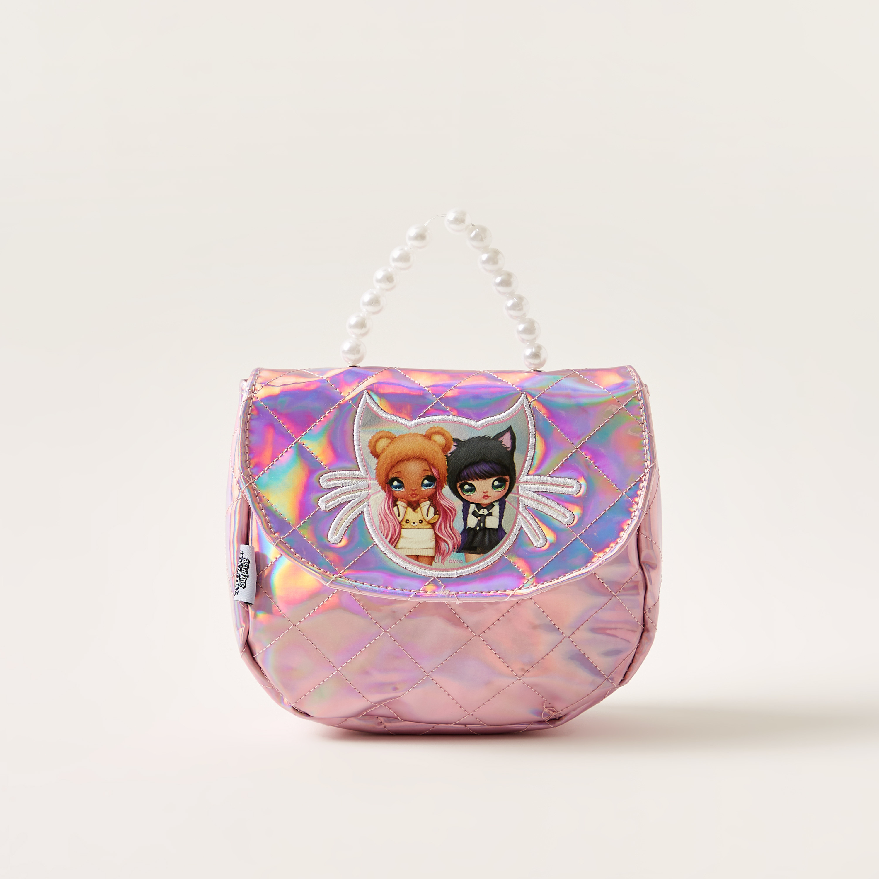 Na! Na! Na! Surprise Embroidered Handbag with Flap Closure-girls-accessories-bags-image-1