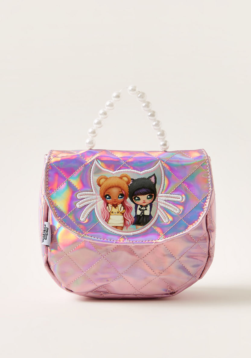Na! Na! Na! Surprise Embroidered Handbag with Flap Closure-Bags & Backpacks-image-0