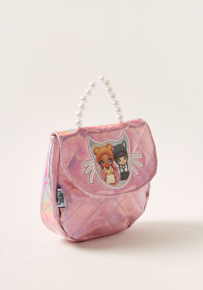 Na! Na! Na! Surprise Embroidered Handbag with Flap Closure-Bags and Backpacks-image-1