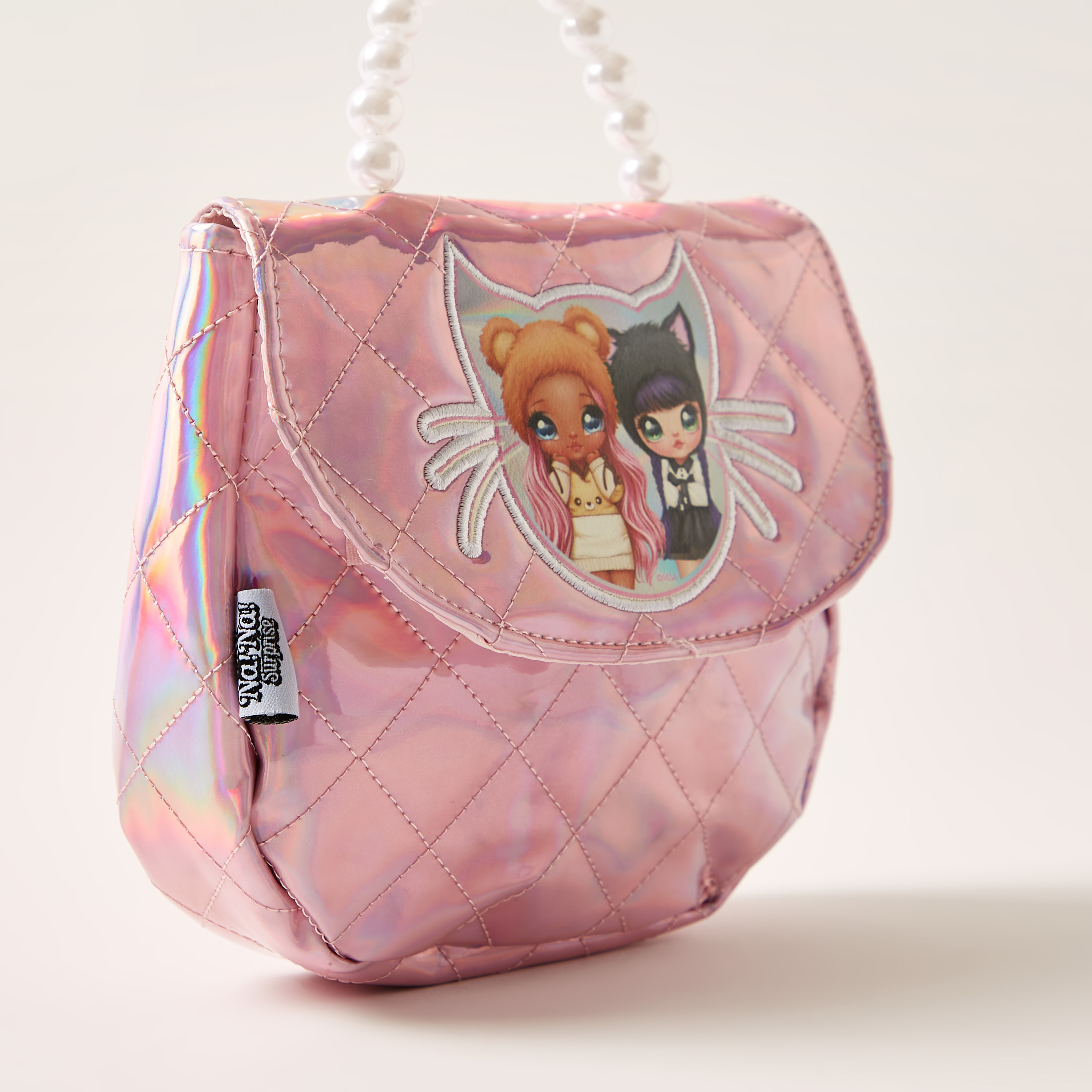 Na! Na! Na! Surprise Embroidered Handbag with Flap Closure-girls-accessories-bags-image-3