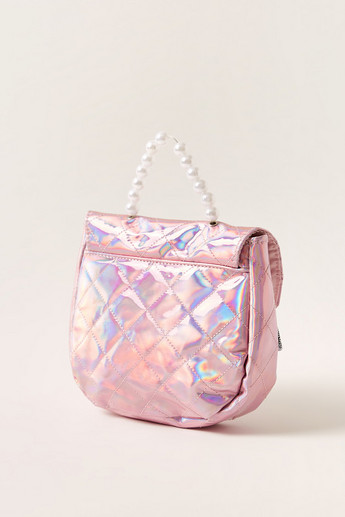 Na! Na! Na! Surprise Embroidered Handbag with Flap Closure