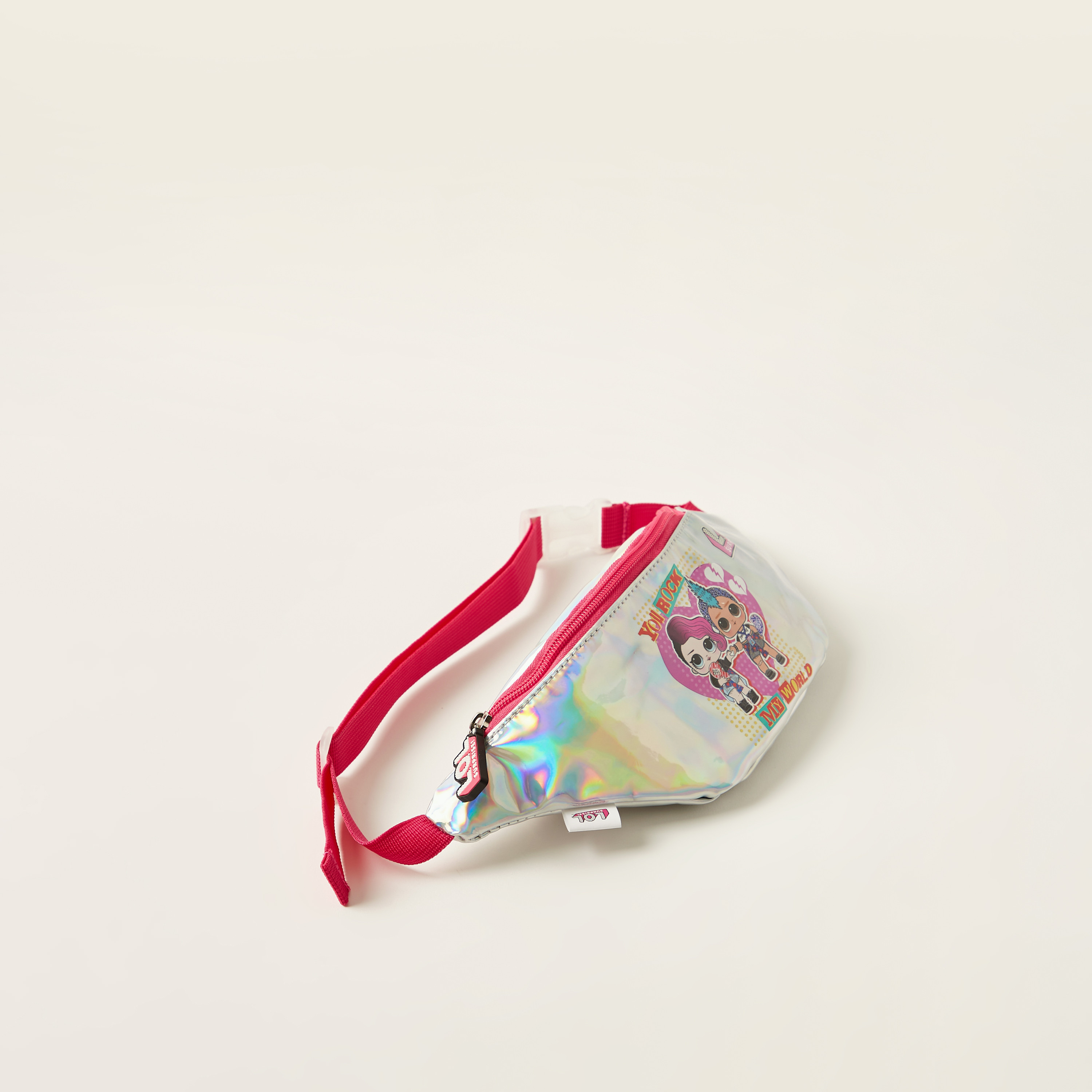 L.O.L. Surprise Printed Waist Bag with Zip Closure and Adjustable Strap