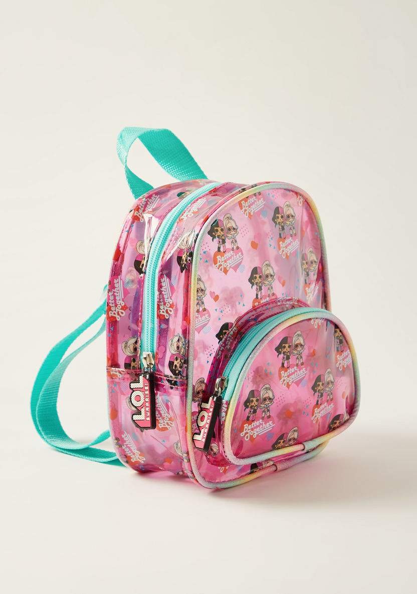 L.O.L. Surprise! Printed Zipper Backpack with Adjustable Shoulder Straps-Bags and Backpacks-image-1