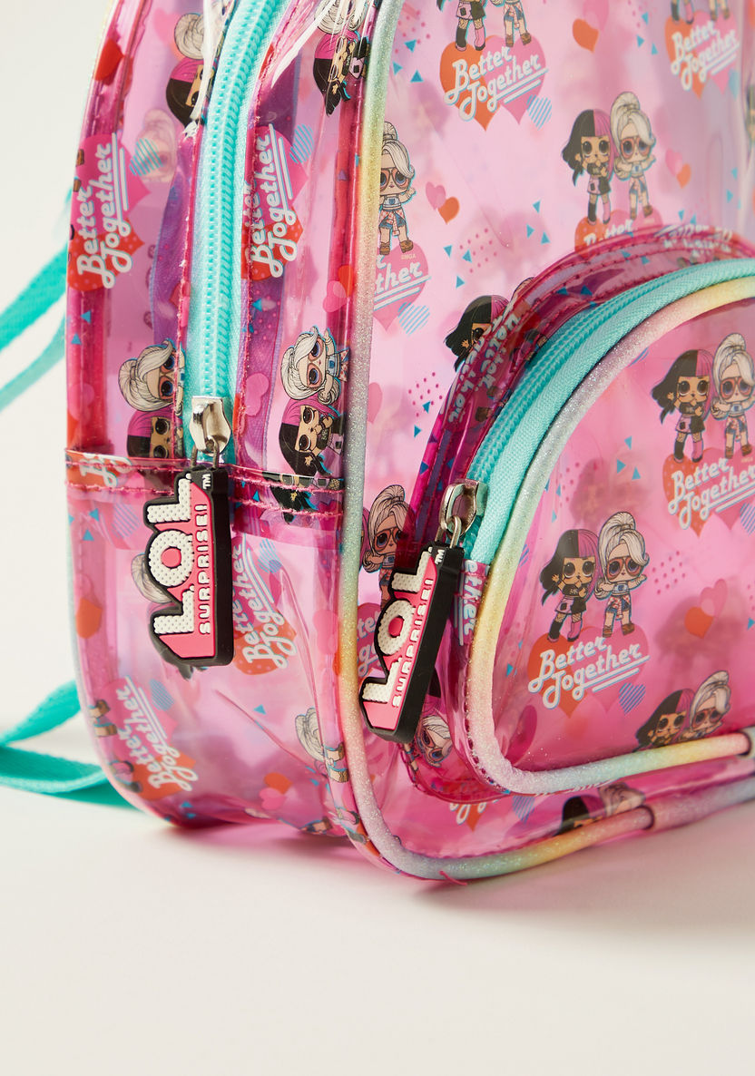 L.O.L. Surprise! Printed Zipper Backpack with Adjustable Shoulder Straps-Bags and Backpacks-image-2