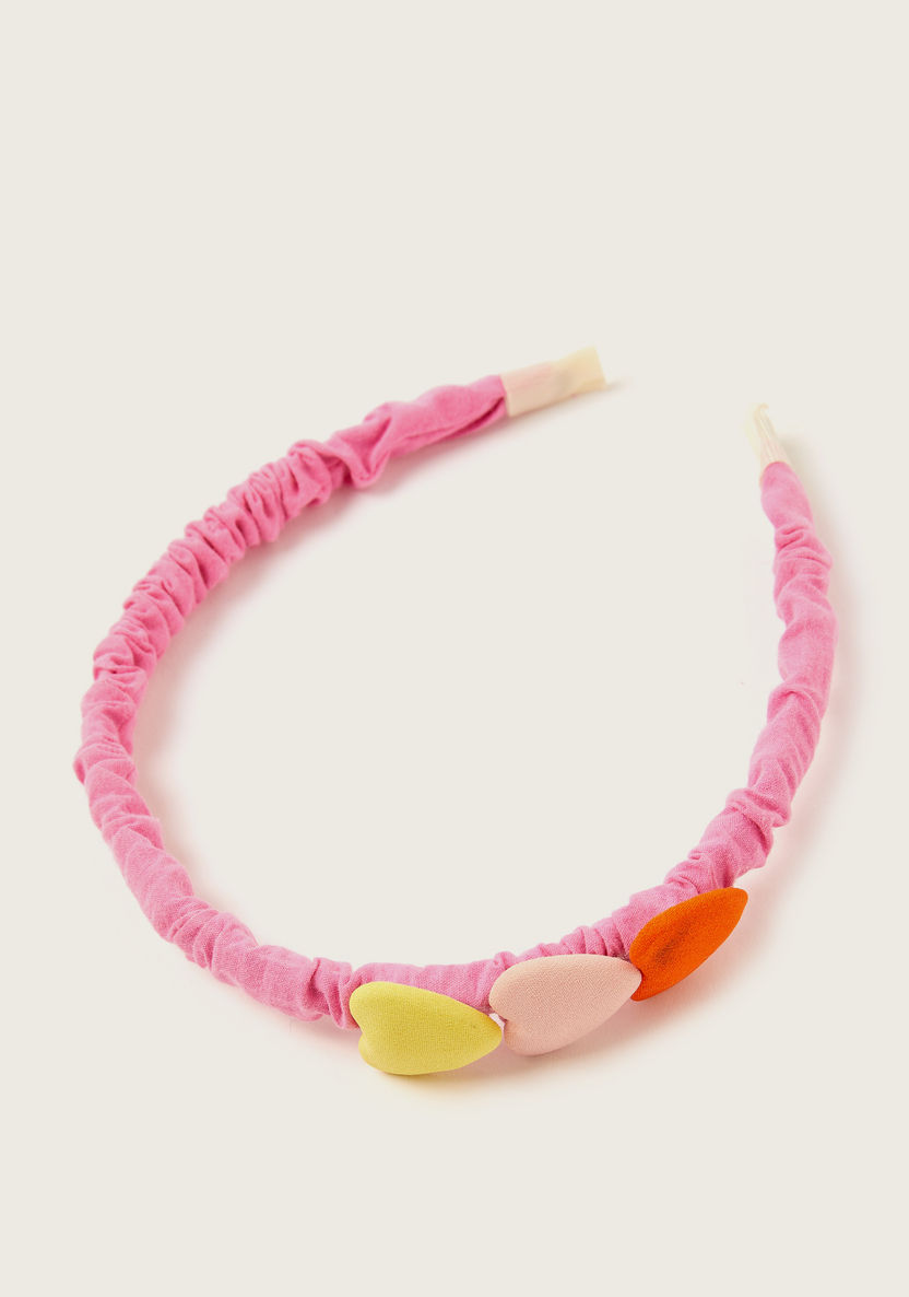 Gloo Heart Accented Headband with Ruched Detail-Hair Accessories-image-2