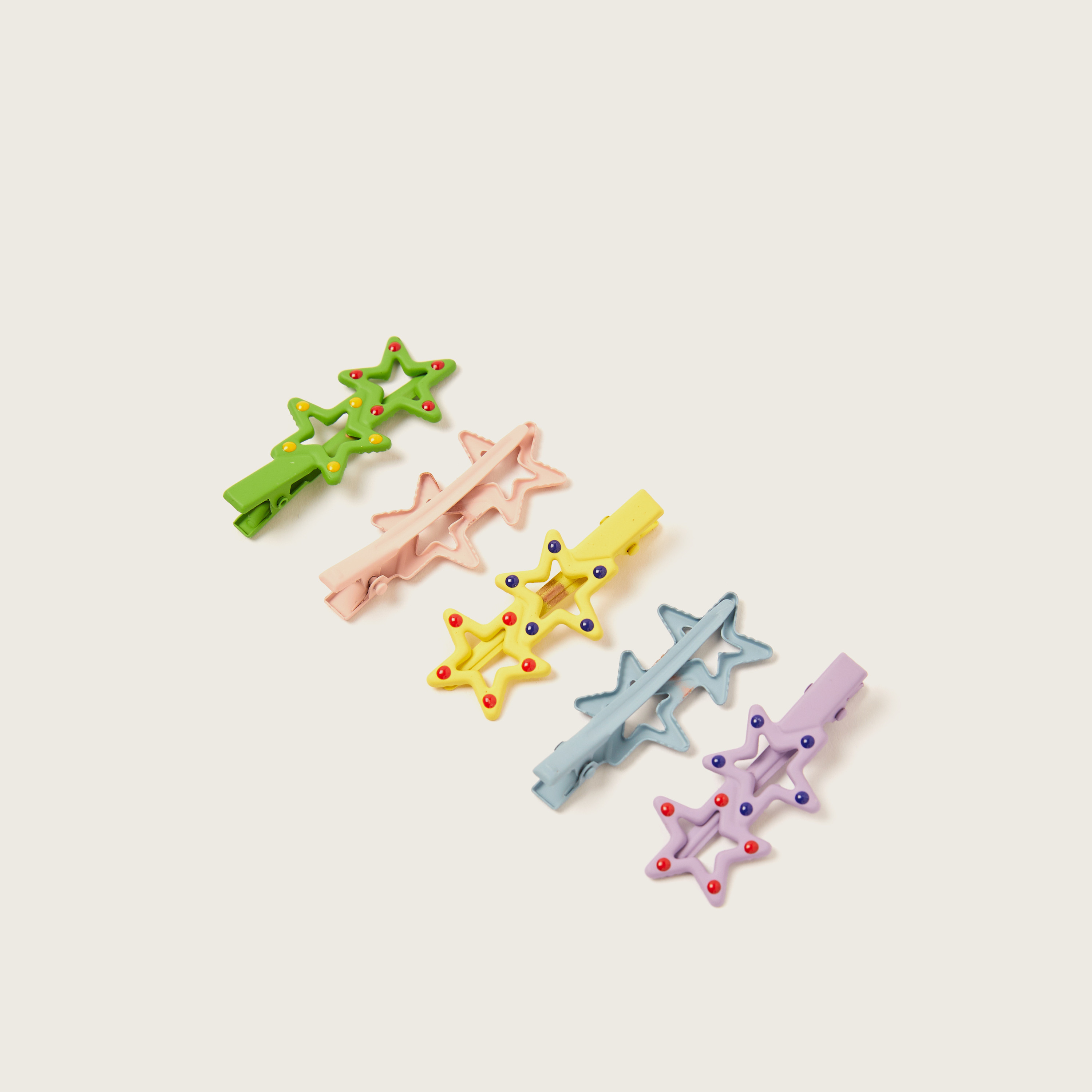 Gloo Star Accented Hair Clip - Set of 5-baby-girls-accessories-hairaccessories-image-2