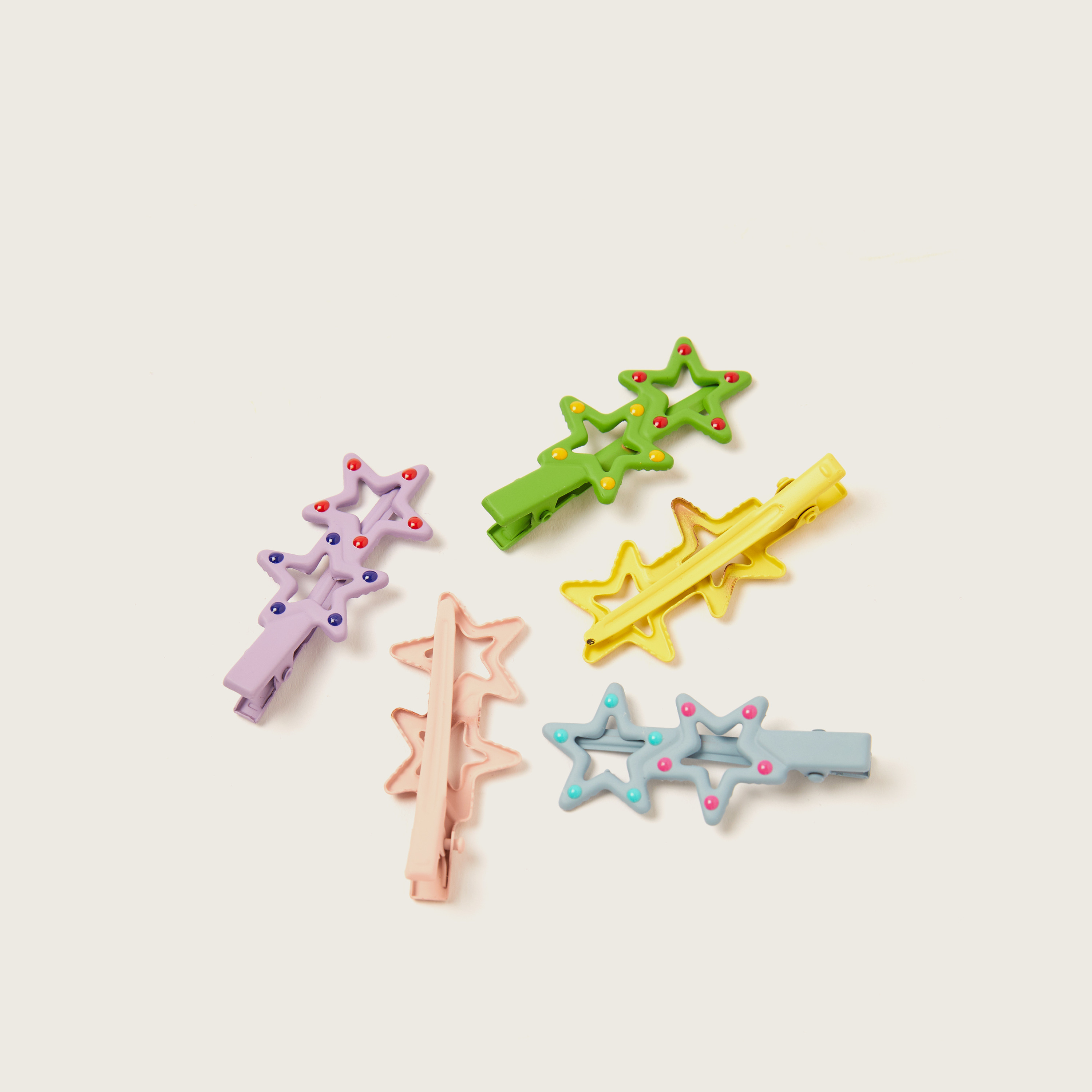 Gloo Star Accented Hair Clip - Set of 5-baby-girls-accessories-hairaccessories-image-3