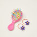 Gloo 3-Piece Assorted Floral Accented Hair Tie and Hairbrush Set-Hair Accessories-thumbnail-0
