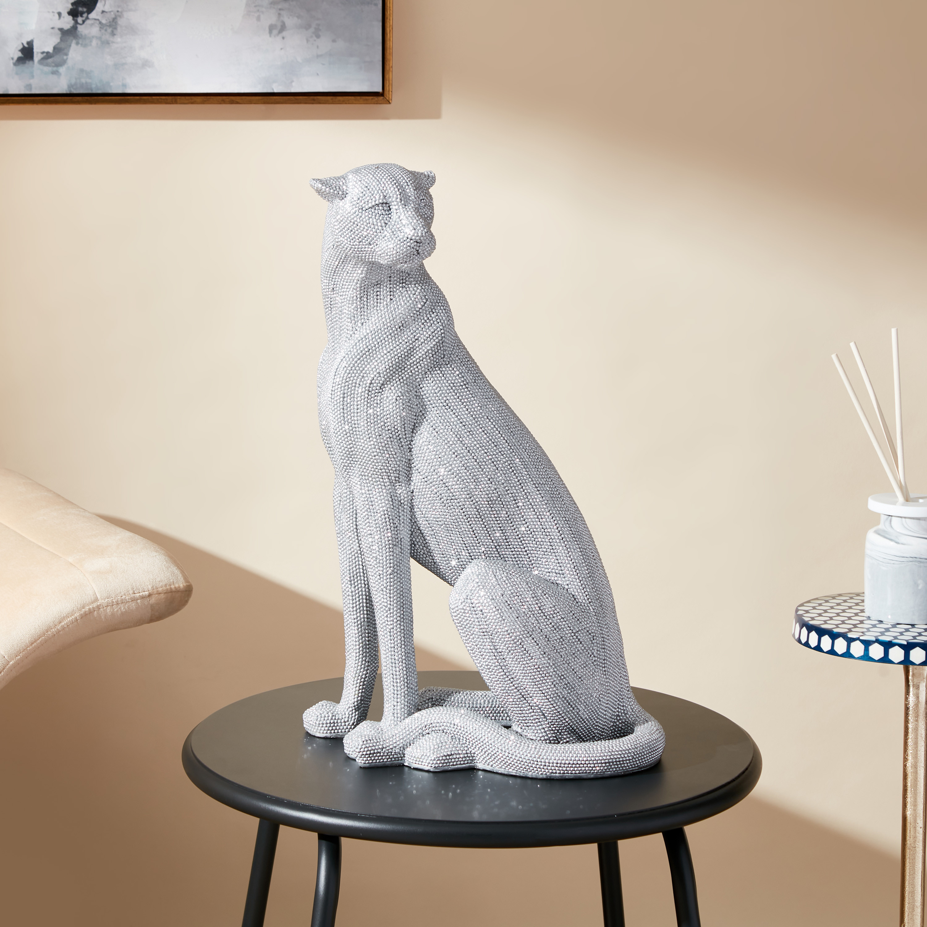 تمثال فهد - 31x23x51 سم-household-decor-decorativeobjectsandsculptures-image-1
