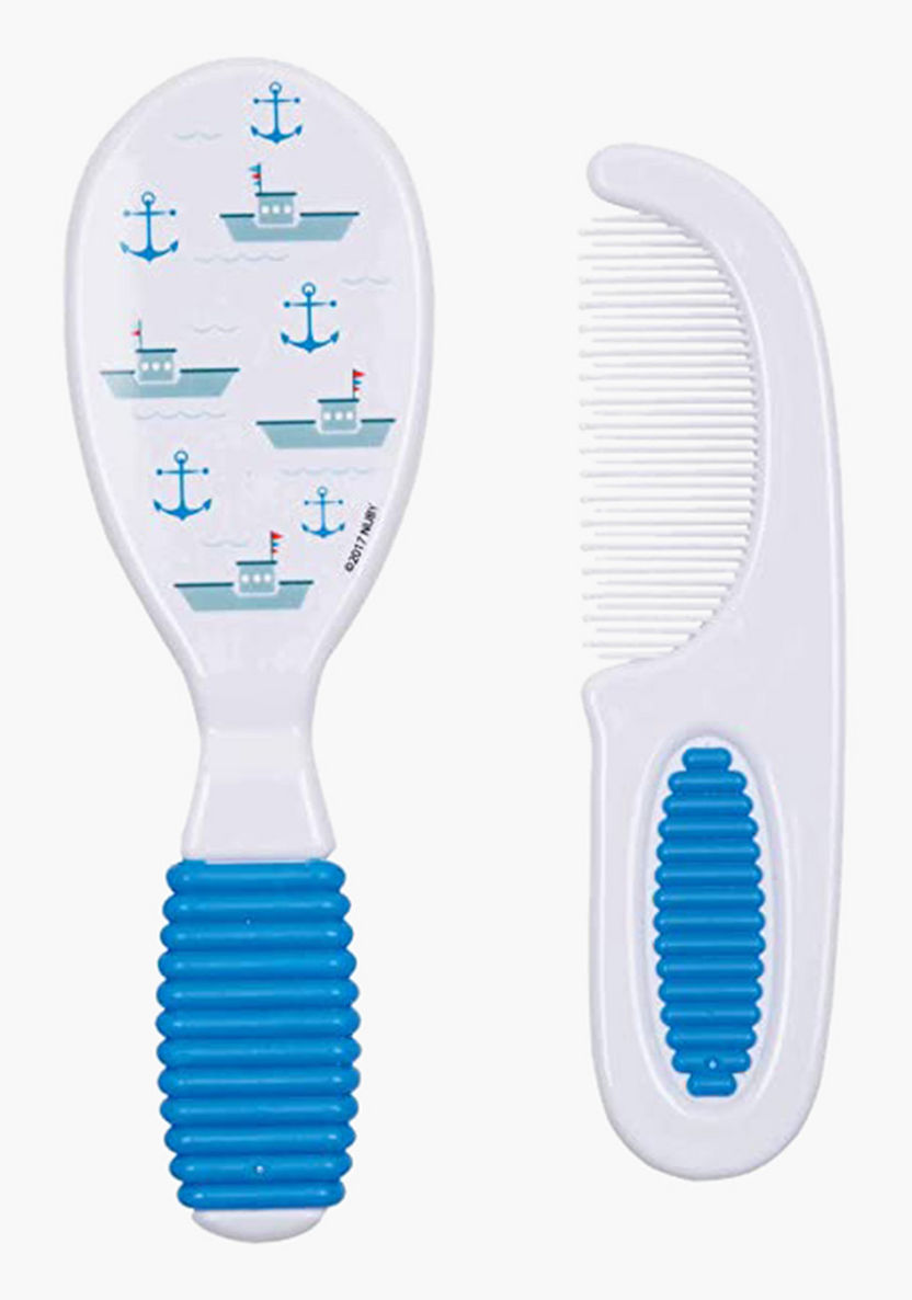 Nuby Ship Print Comb and Brush Set-Grooming-image-0