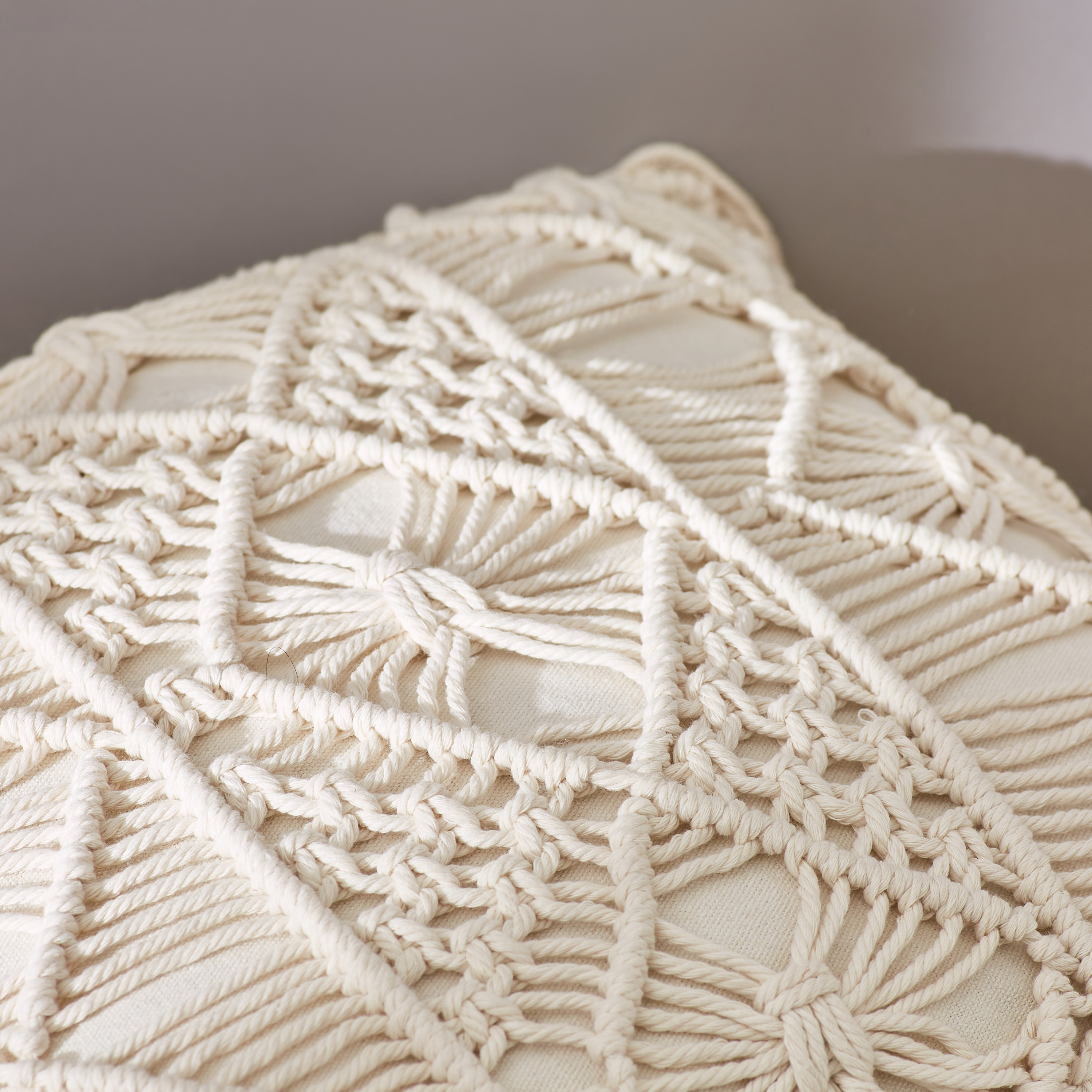 Textured Cushion with Tassel Detail - 45x45 cms-household-cushionsandthrows-cushioncovers-image-3