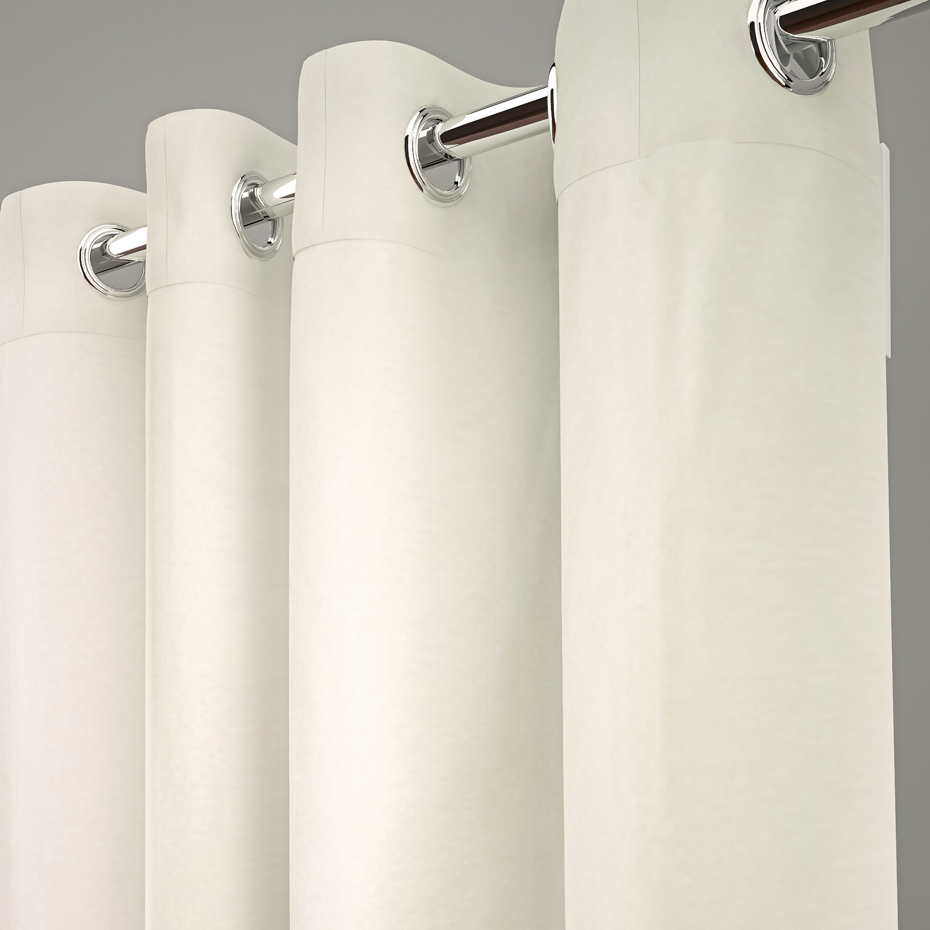 طقم ستائر سادة بحلقات قطعتين - 140x260 سم-household-windows-curtains-image-2