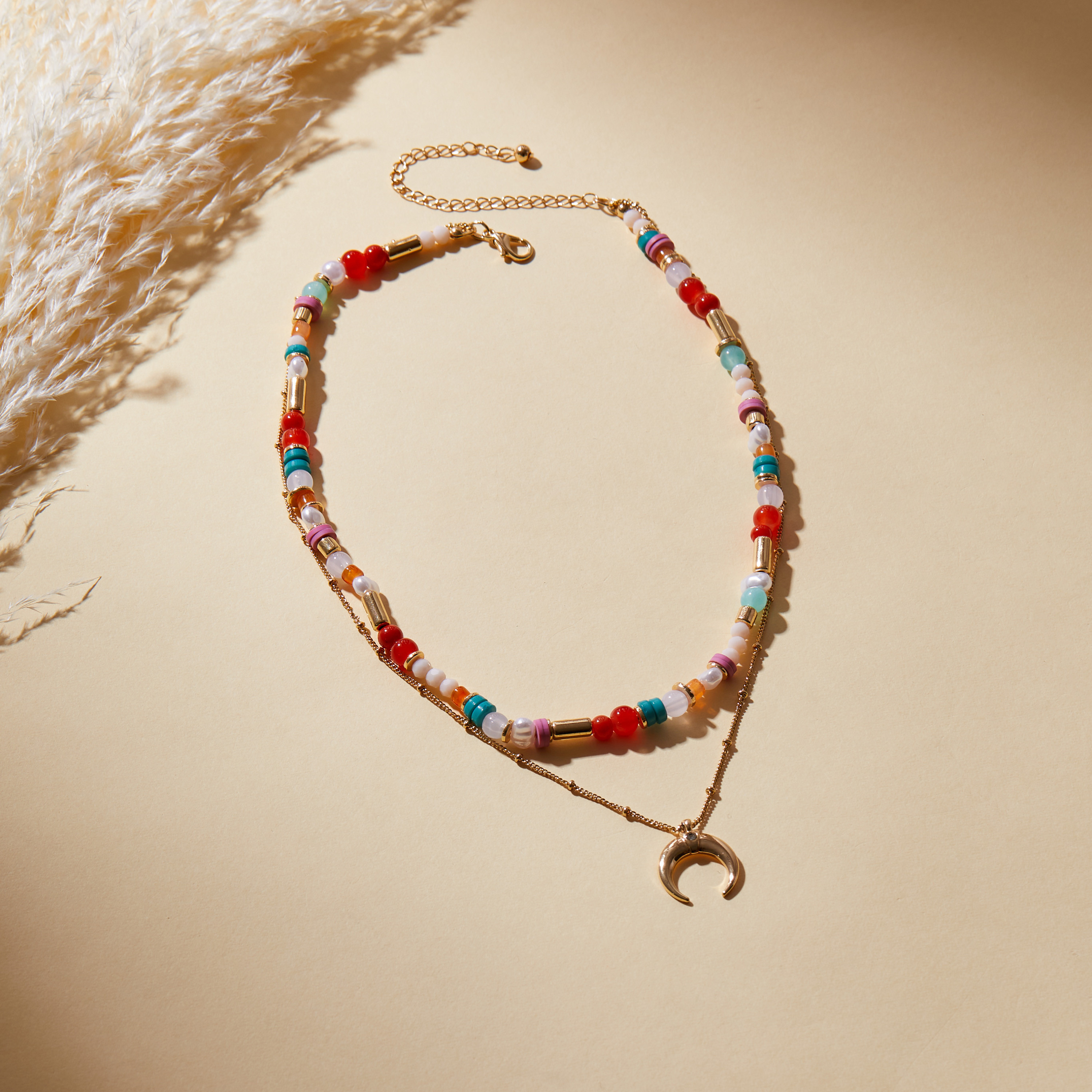 Embellished Layered Necklace with Lobster Clasp Closure-women-watchesandjewellery-jewellery-necklacesandpendants-image-1