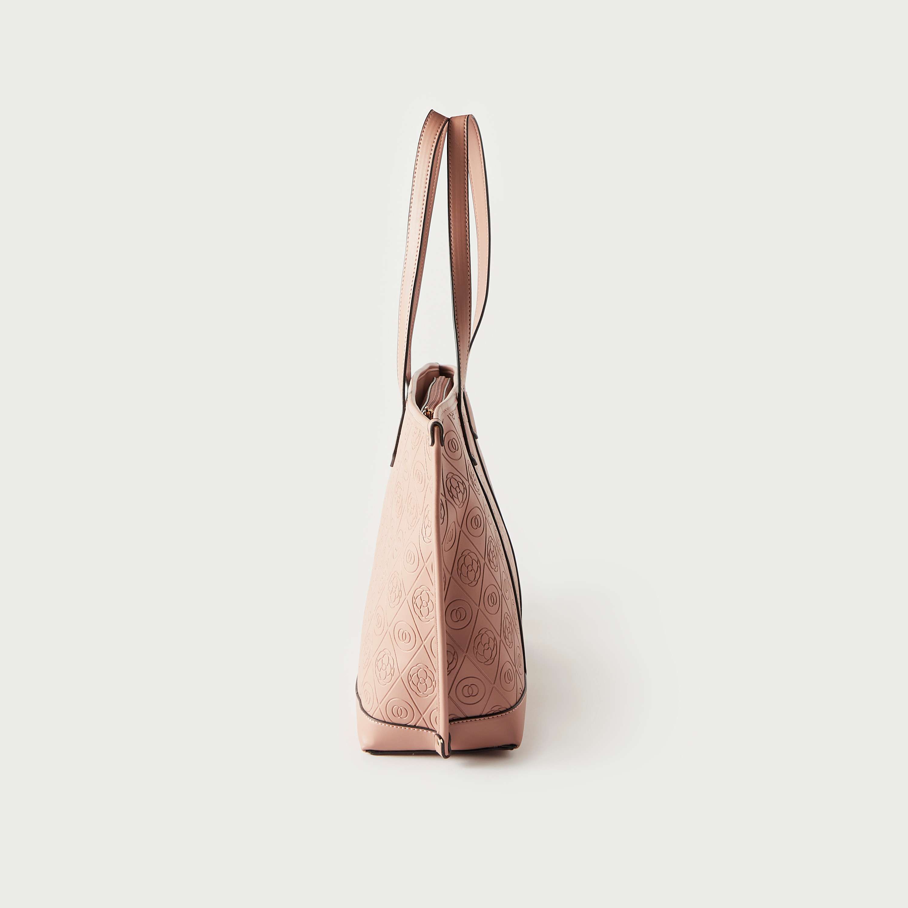Sasha Embossed Tote Bag with Double Handles-women-bagsandwallets-handbags-image-3