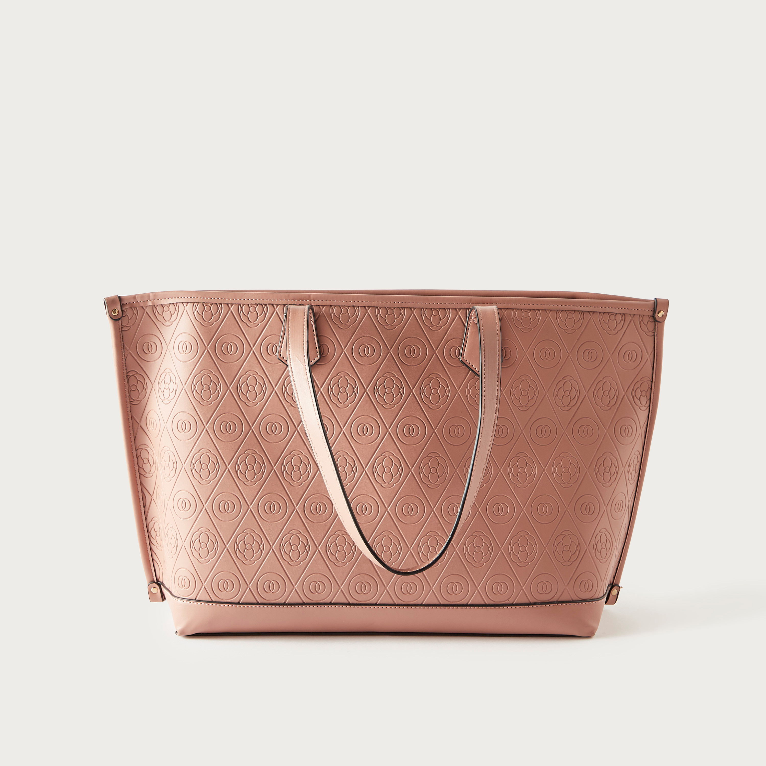 Sasha Embossed Tote Bag with Double Handles-women-bagsandwallets-handbags-image-4