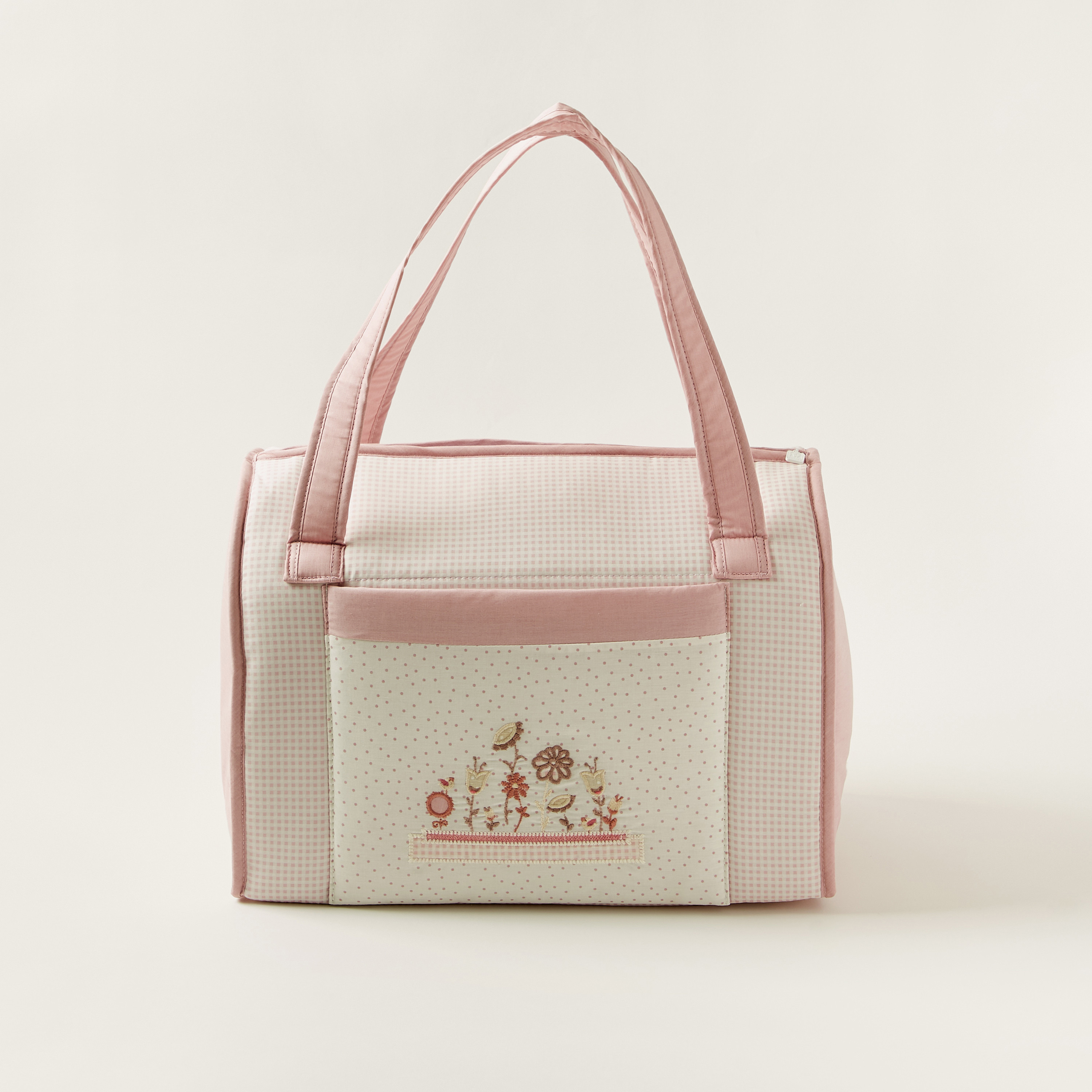 شنطة حفاضات بمقابض مزدوجة وتطريز أزهار من كامبراس-baby-gear-diaperbags-image-1
