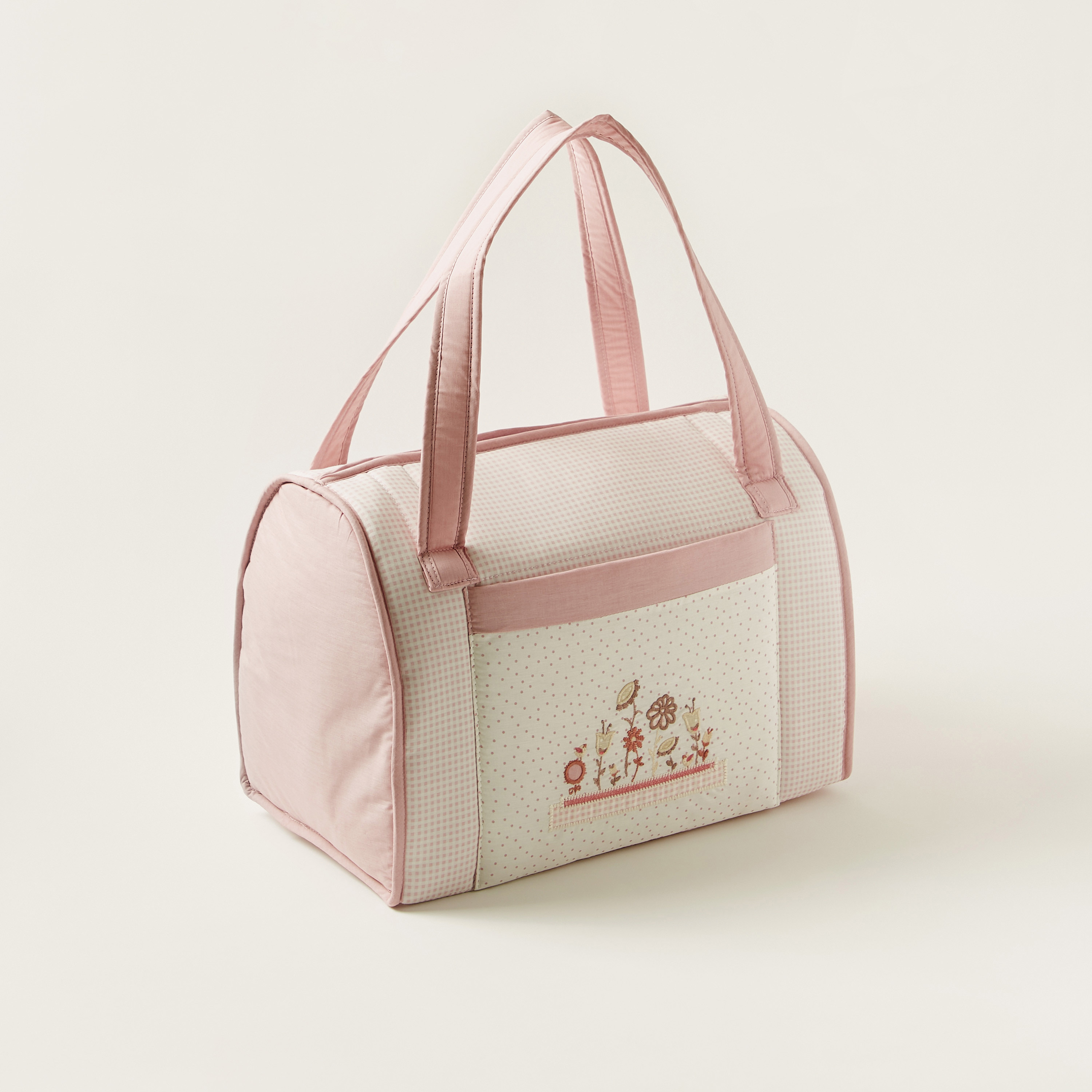 شنطة حفاضات بمقابض مزدوجة وتطريز أزهار من كامبراس-baby-gear-diaperbags-image-2
