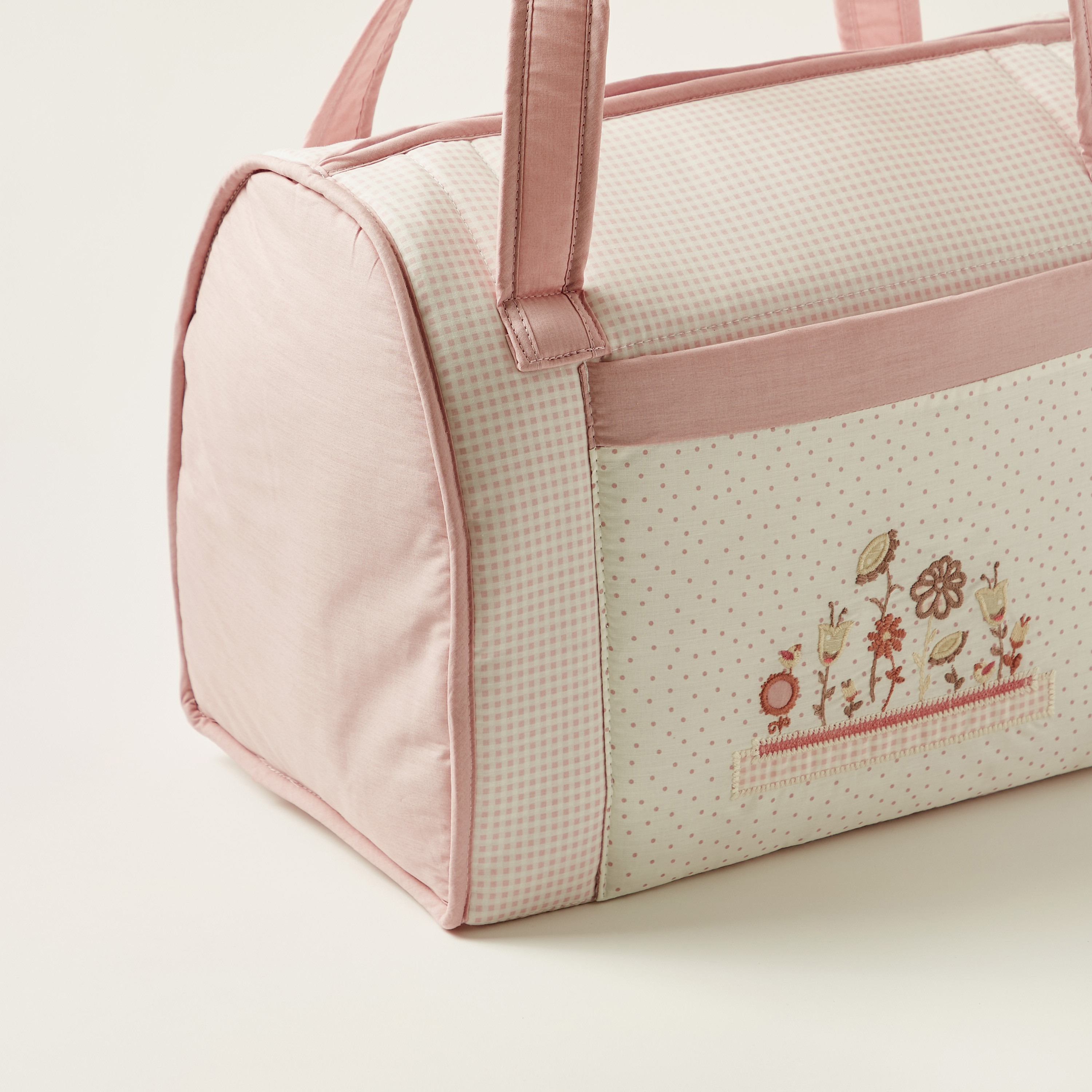 شنطة حفاضات بمقابض مزدوجة وتطريز أزهار من كامبراس-baby-gear-diaperbags-image-3